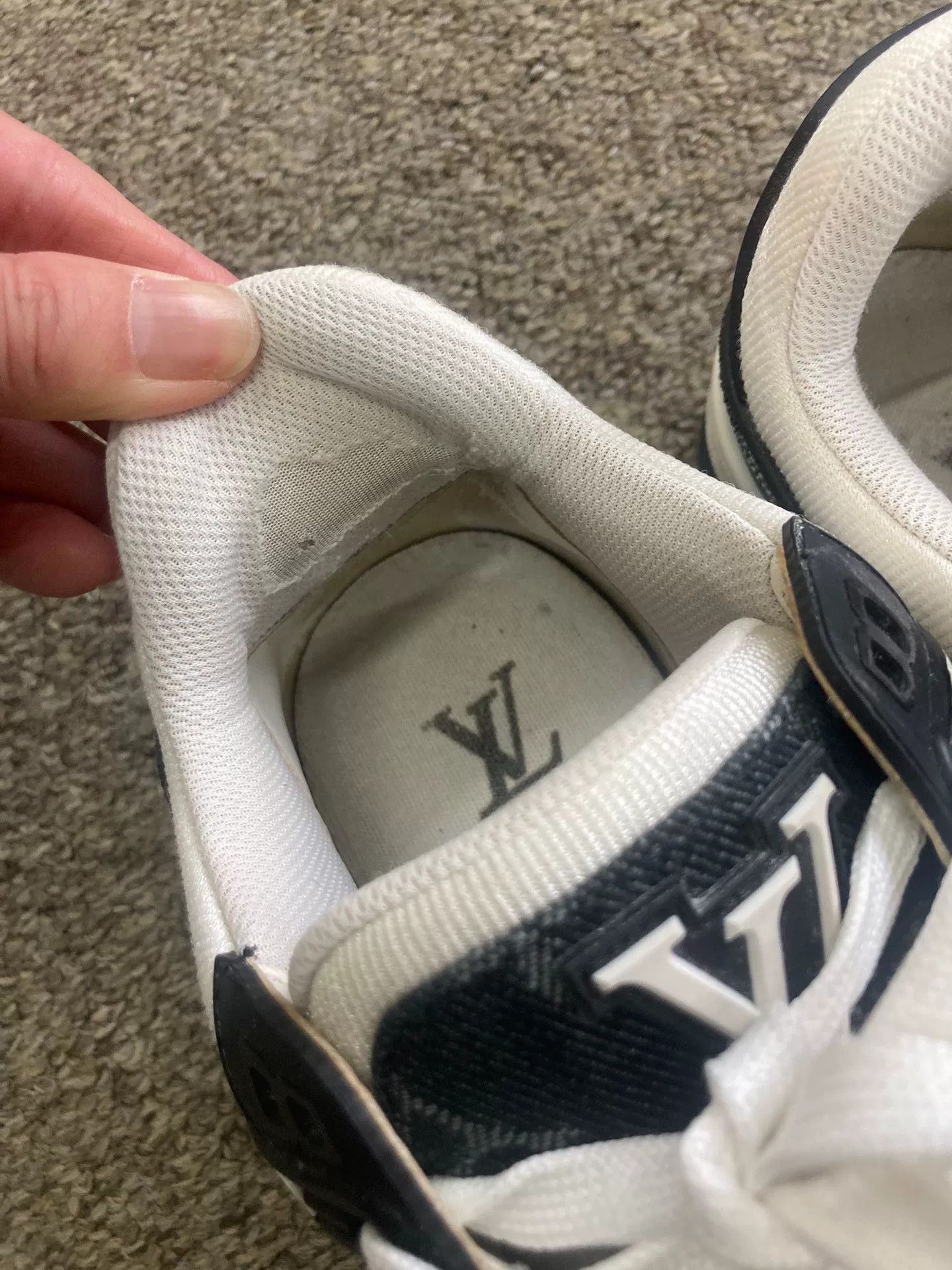 Louis Vuitton LVTrainer Black White Denim Sneakers Size US 4.5 / IT 34.5 - 6 Thumbnail