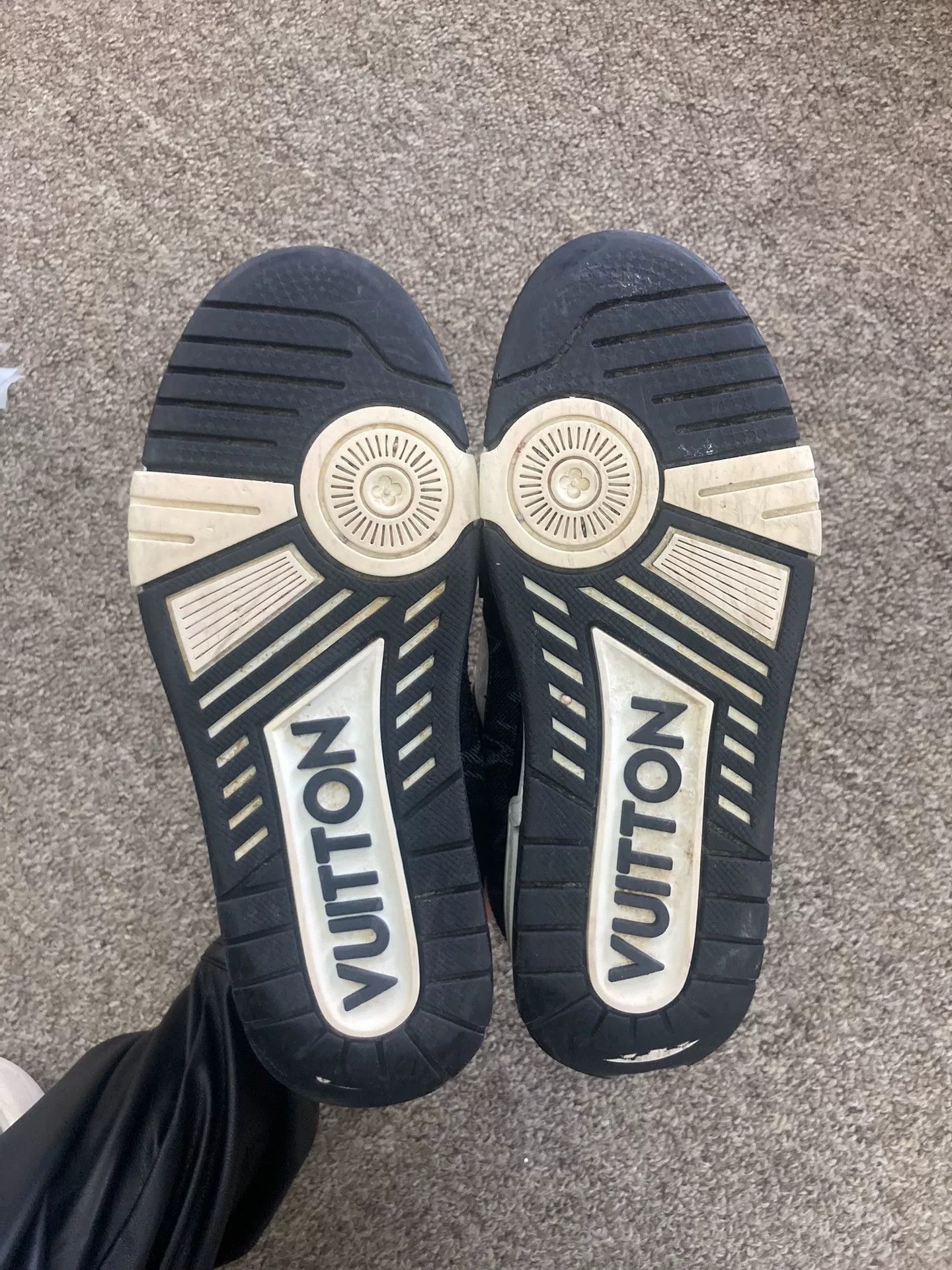 Louis Vuitton LVTrainer Black White Denim Sneakers Size US 4.5 / IT 34.5 - 5 Thumbnail