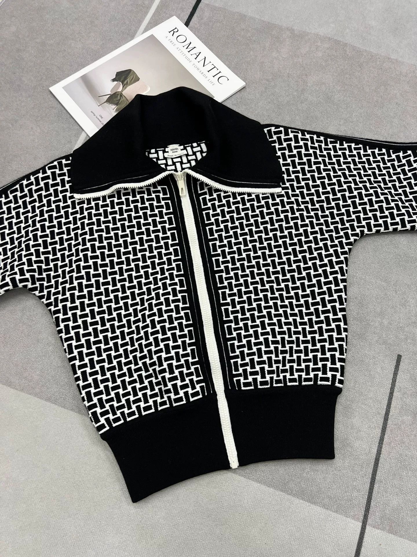 Hermes Hermes Black White Lapel Jacket Size XXS / US 00 / IT 34 - 3 Thumbnail