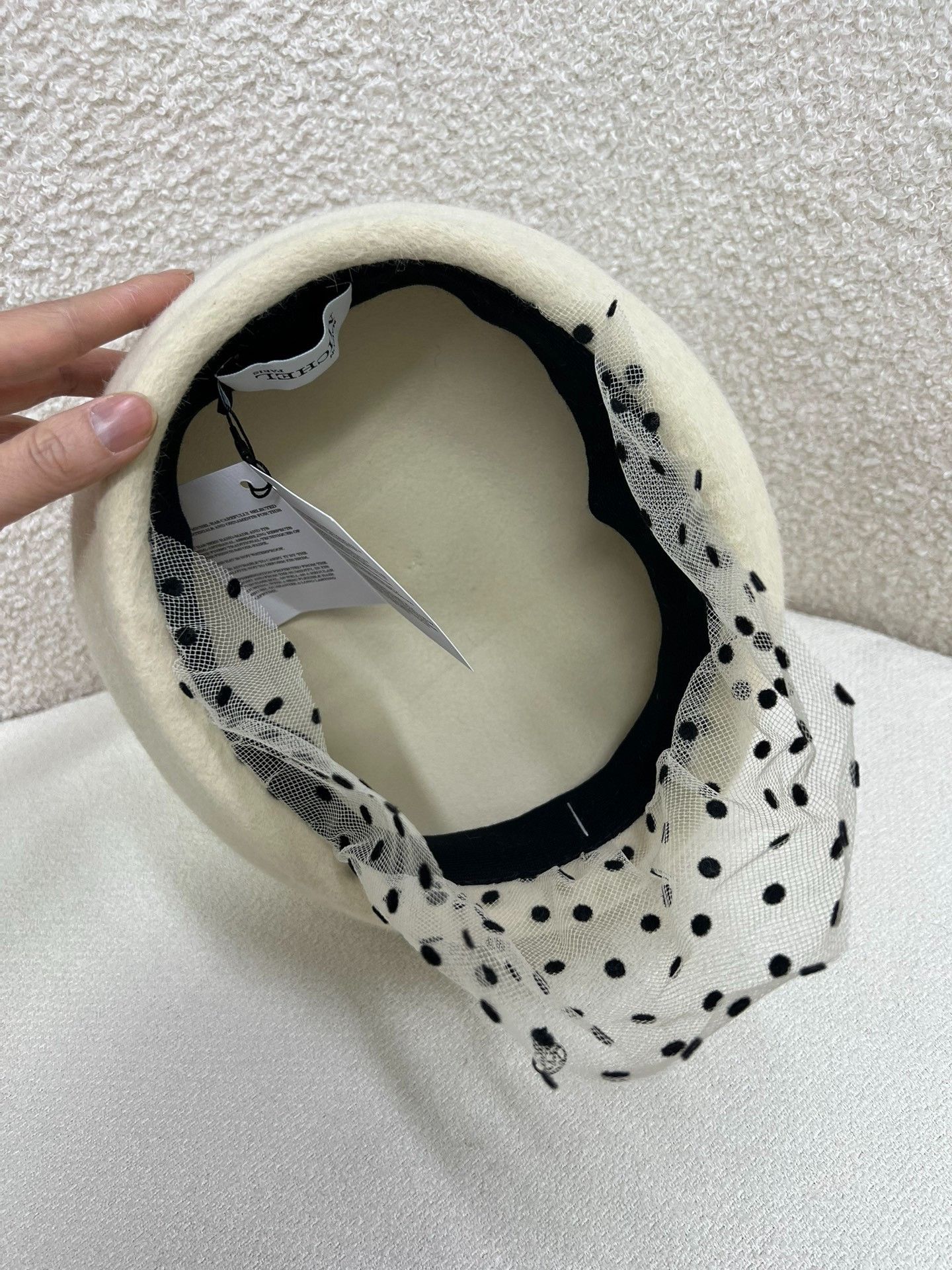 Maison Michel Maison Michel White Tulle Beret Size ONE SIZE - 3 Thumbnail