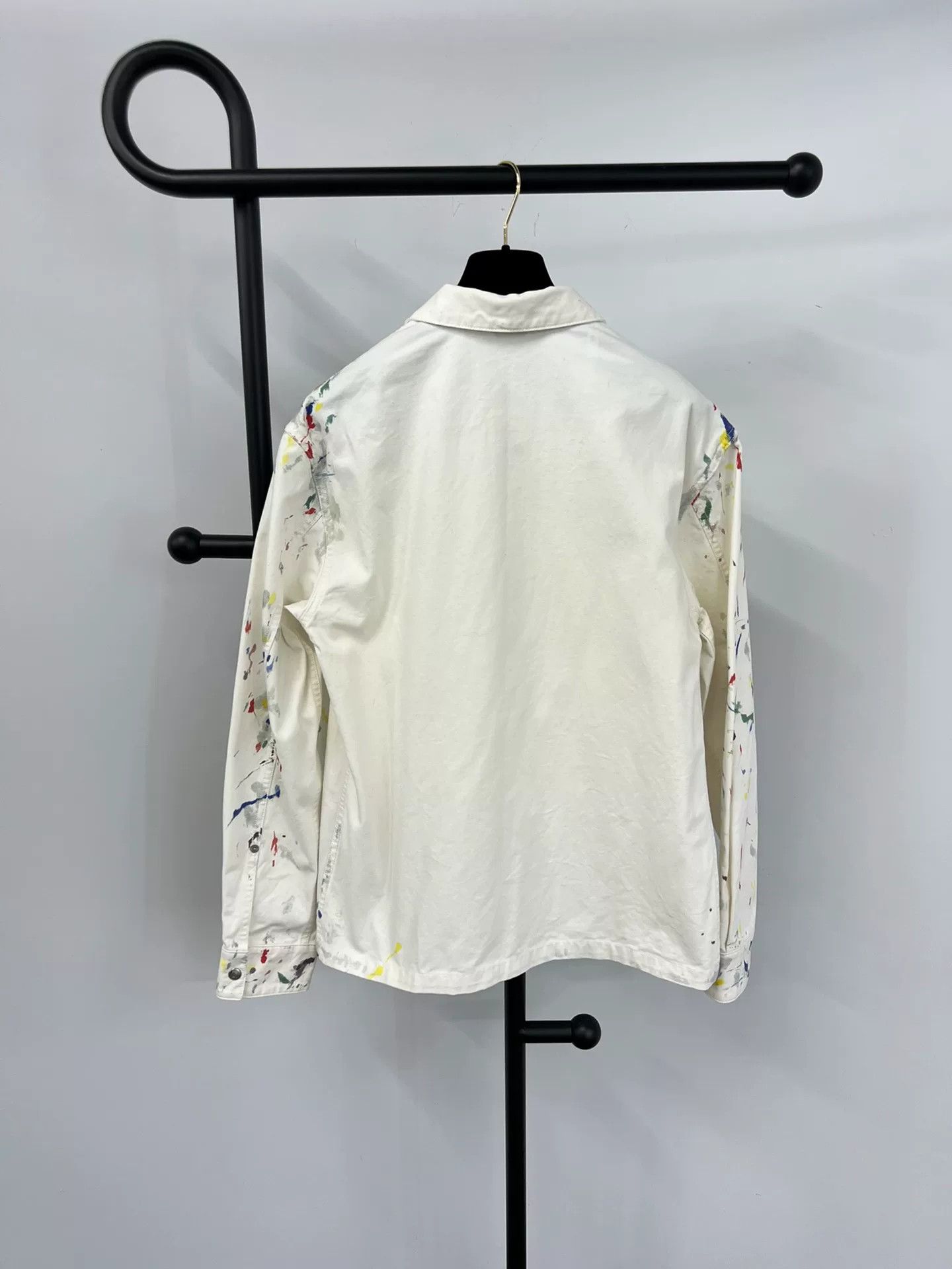 Dior Dior White Splatter Denim Jacket Size US S / EU 44-46 / 1 - 3 Thumbnail
