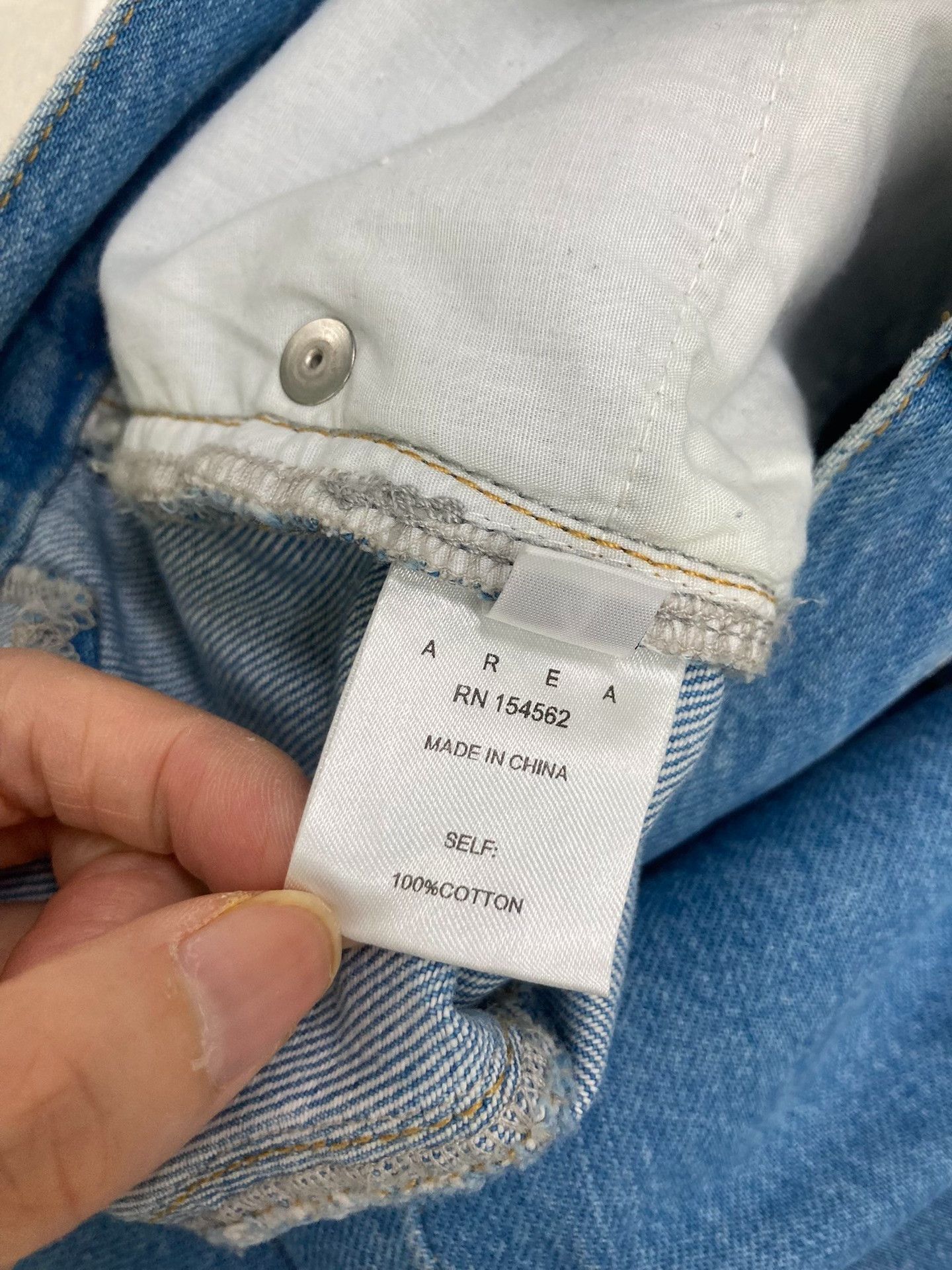 Area Area Blue Heart Ripped Rhinestone Jeans Size 26" / US 2 / IT 38 - 8 Thumbnail