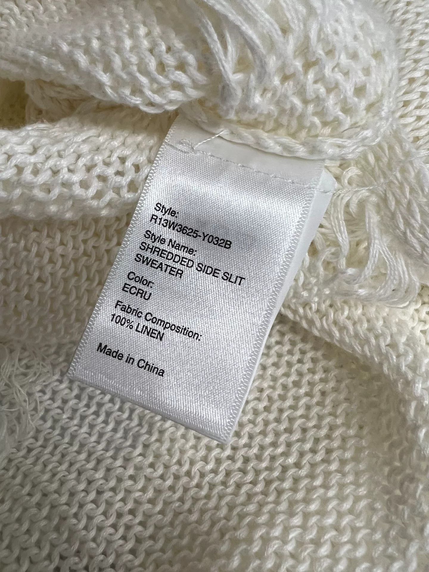 R13 R13 White Classic Distressed Knit Sweater Size S / US 4 / IT 40 - 4 Thumbnail