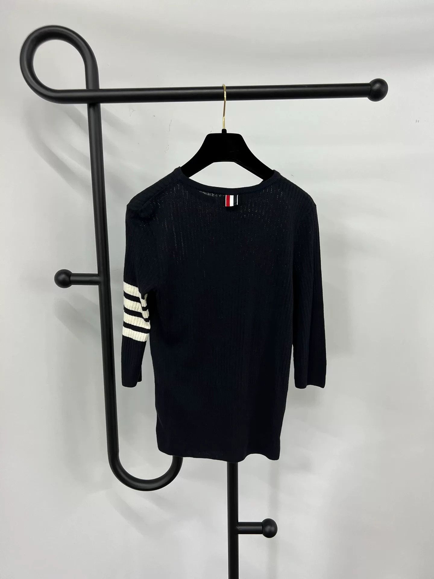 Thom Browne Thom Browne TB Dark Blue Knit Short-Sleeve Size US M / EU 48-50 / 2 - 2 Thumbnail