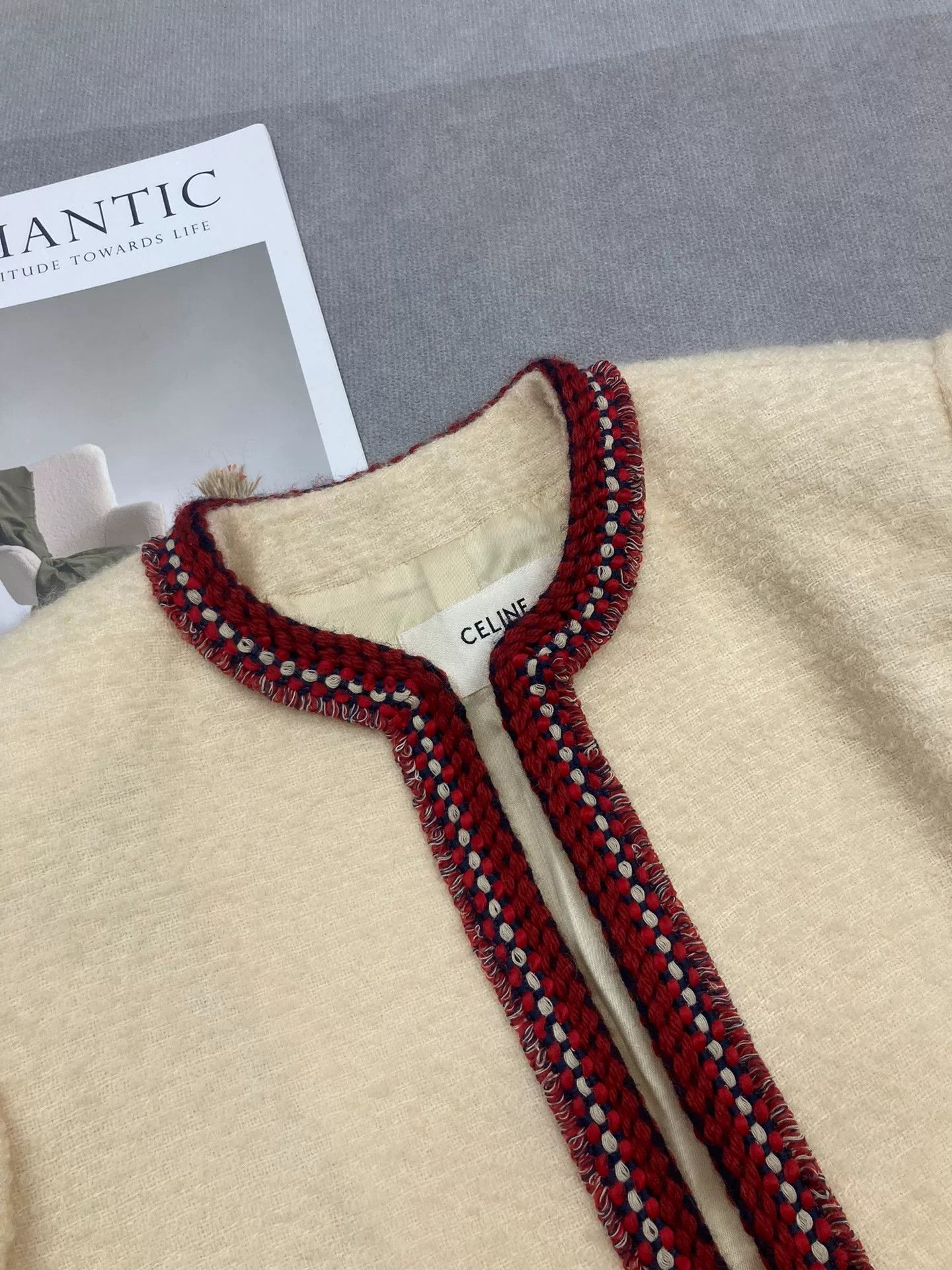 Celine Celine Red Trim Jacket Size S / US 4 / IT 40 - 2 Thumbnail