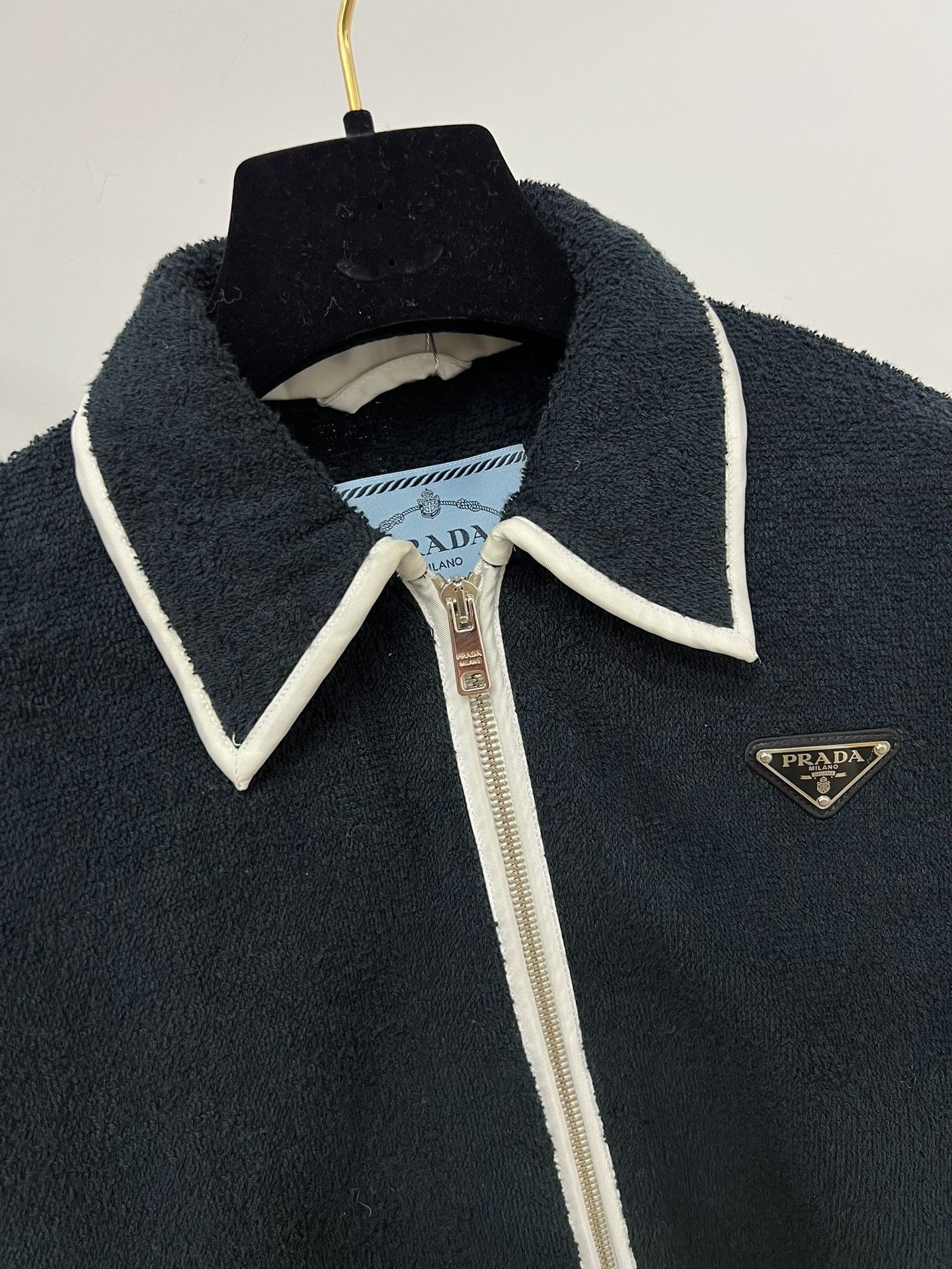 Prada Prada Triangle Logo Terry Cloth Zip Jacket Size S / US 4 / IT 40 - 2 Thumbnail