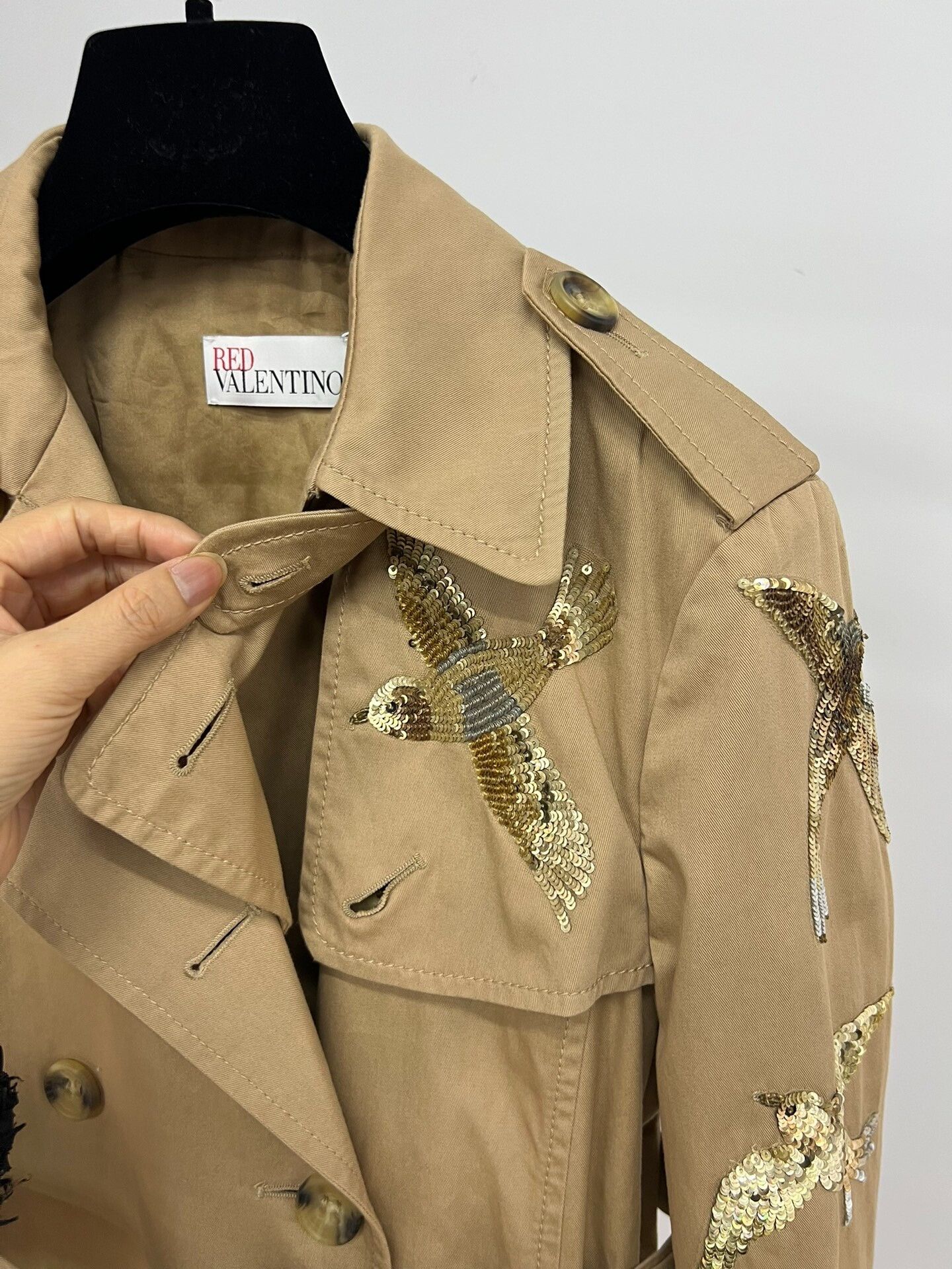 RED Valentino Red Valentino Beige Double-Breasted Trench Size S / US 4 / IT 40 - 2 Thumbnail