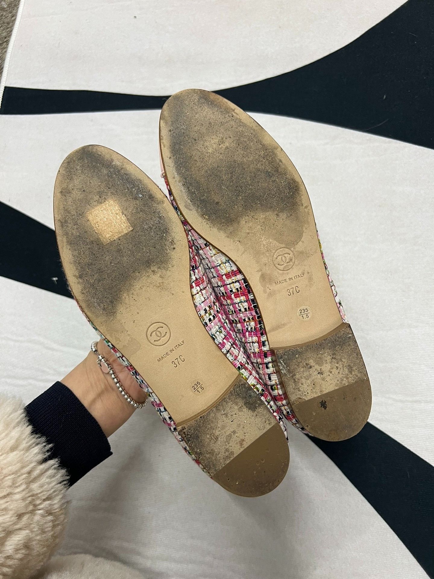 Chanel Chanel Pink Tweed Ballet Flats Size US 6 / IT 36 - 4 Thumbnail