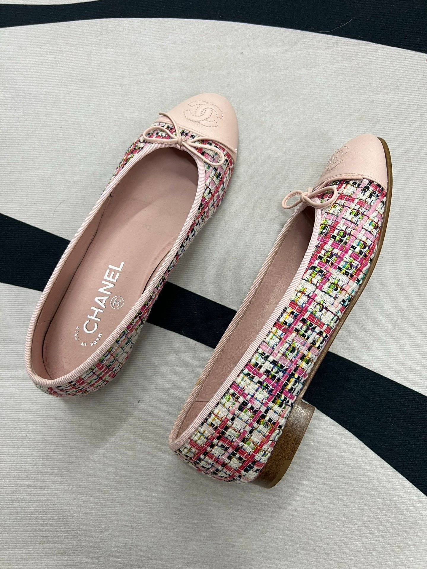 Chanel Chanel Pink Tweed Ballet Flats Size US 6 / IT 36 - 3 Thumbnail