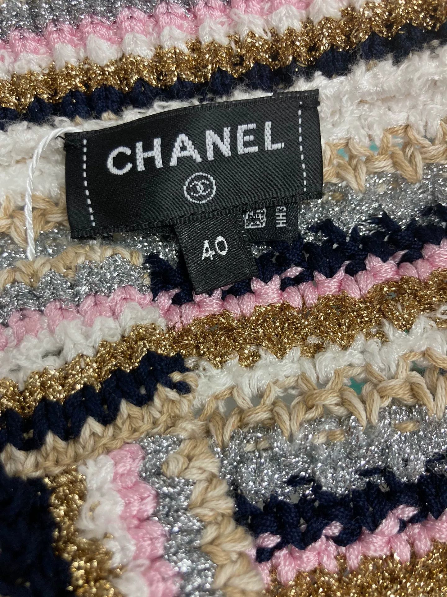 Chanel Chanel 24P Silver Stripe Knit Cardigan Size S / US 4 / IT 40 - 4 Thumbnail