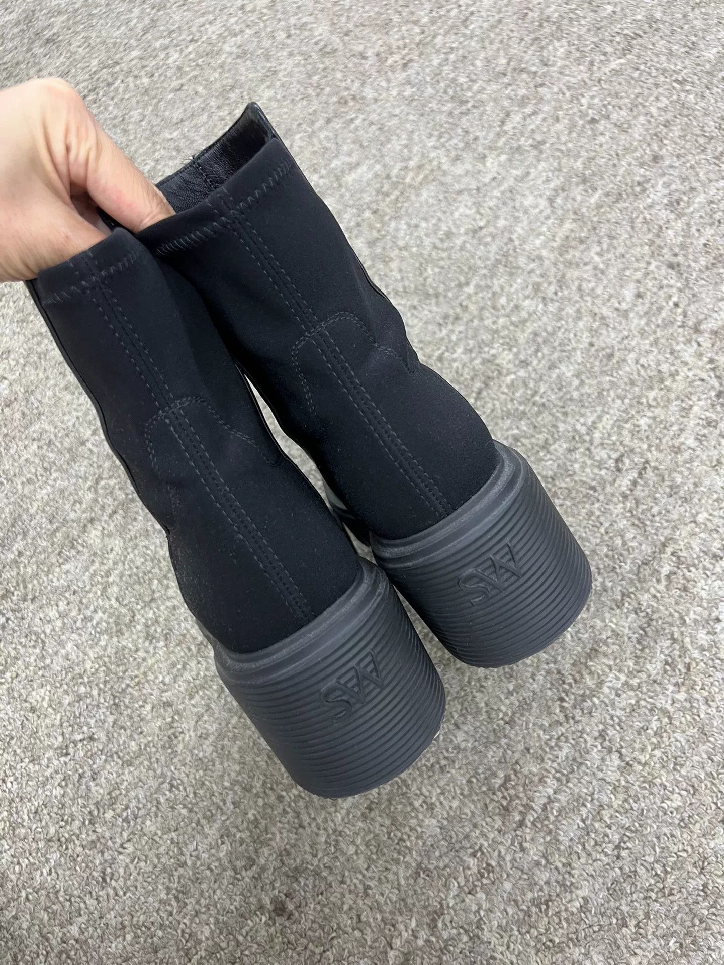 Stuart Weitzman Stuart Weitzman Black Platform Ankle Boots Size US 4.5 / IT 34.5 - 3 Thumbnail