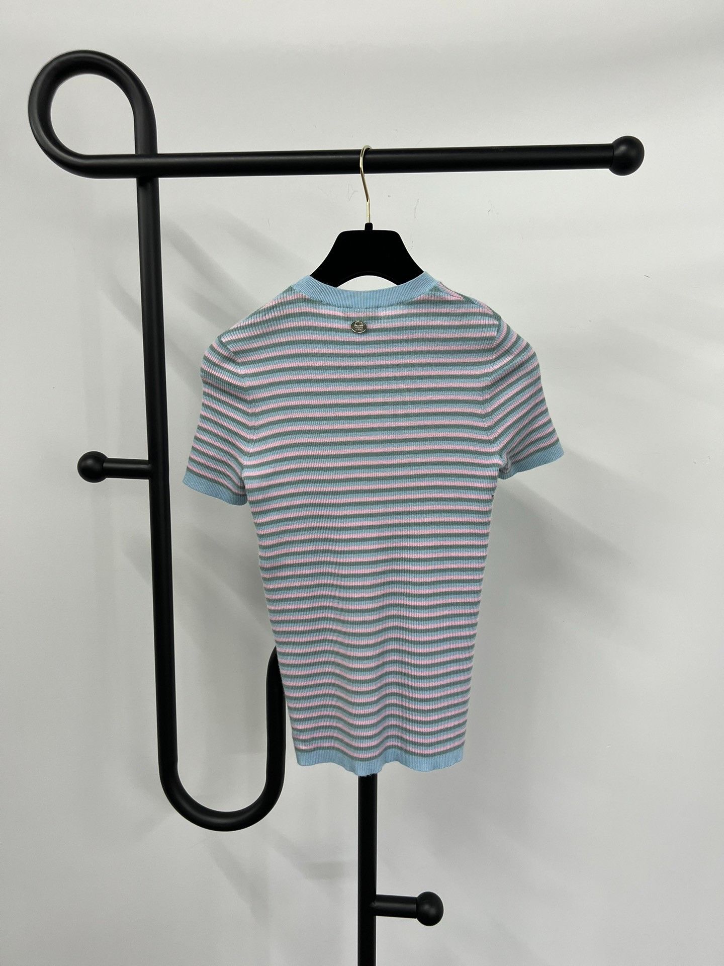 Chanel Chanel 25B Pink Blue Stripe Cashmere Top Size XS / US 0-2 / IT 36-38 - 3 Thumbnail