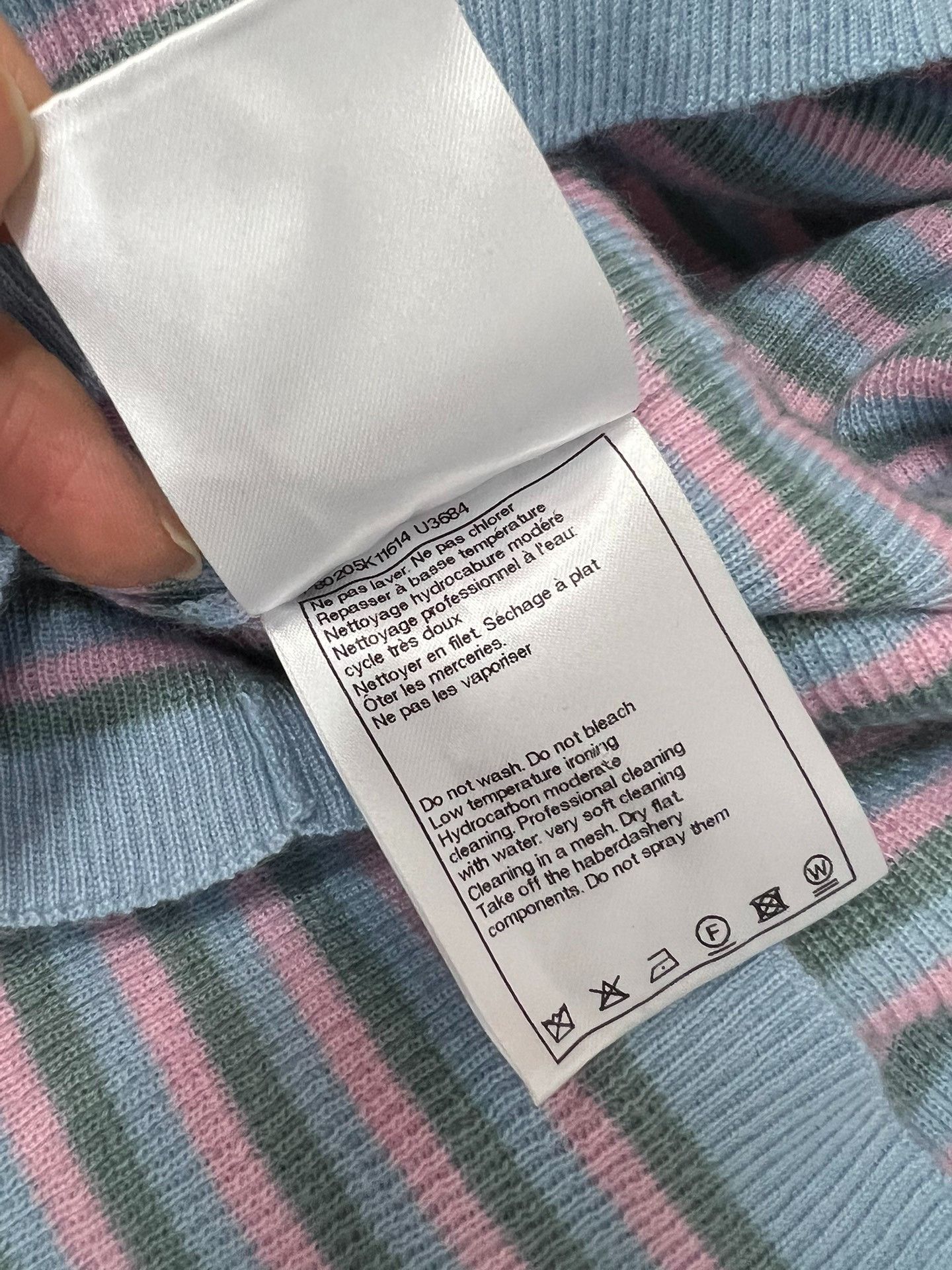 Chanel Chanel 25B Pink Blue Stripe Cashmere Top Size XS / US 0-2 / IT 36-38 - 7 Thumbnail