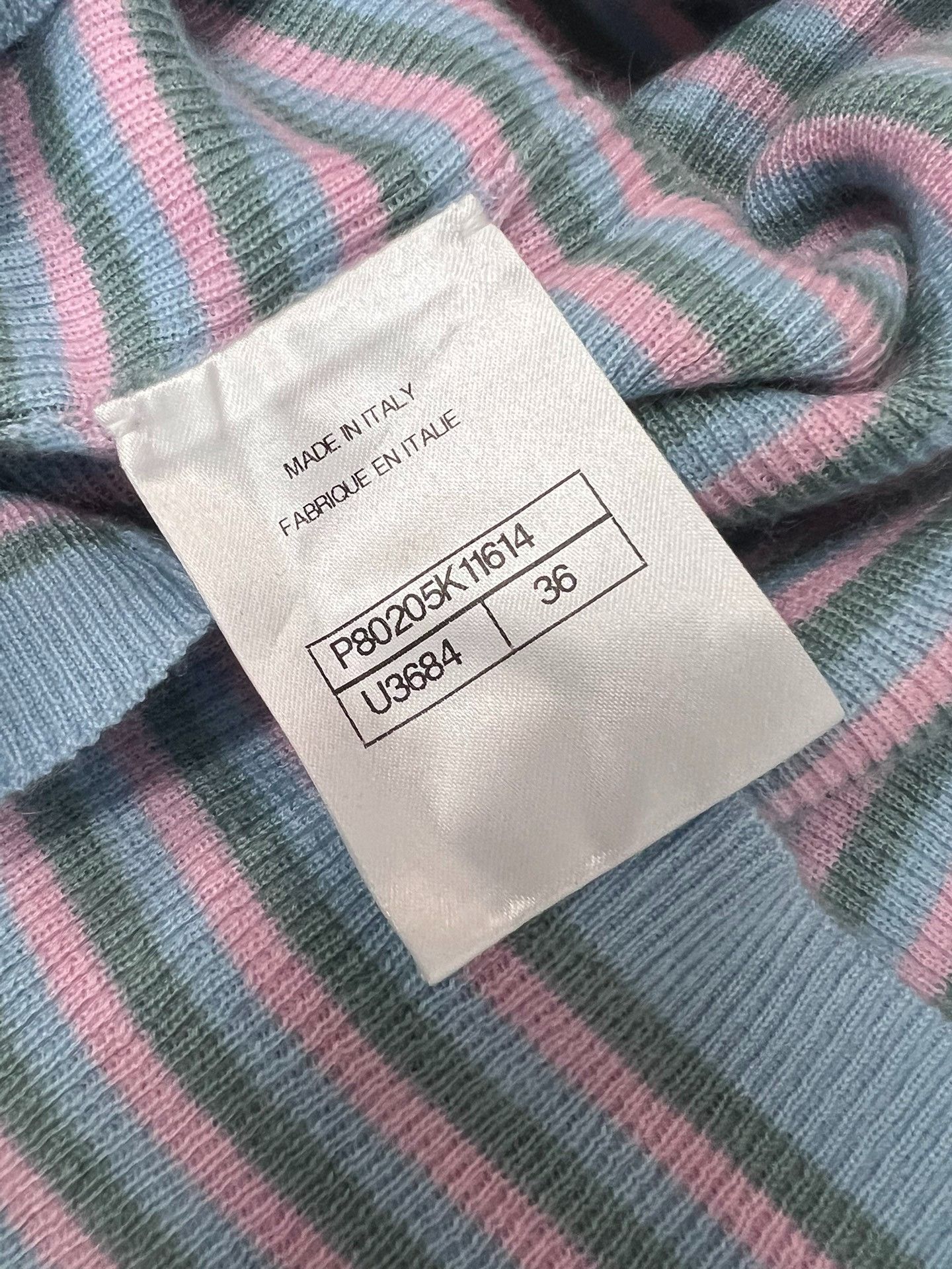 Chanel Chanel 25B Pink Blue Stripe Cashmere Top Size XS / US 0-2 / IT 36-38 - 6 Thumbnail