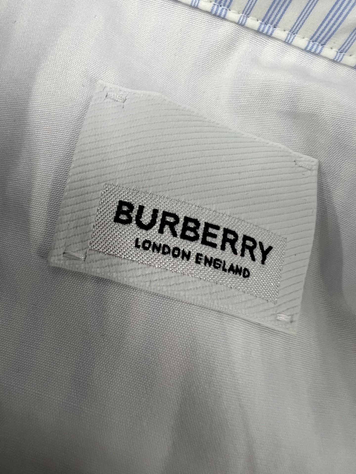Burberry Burberry Blue White Stripe Letter Print Shirt Size XS / US 0-2 / IT 36-38 - 4 Thumbnail