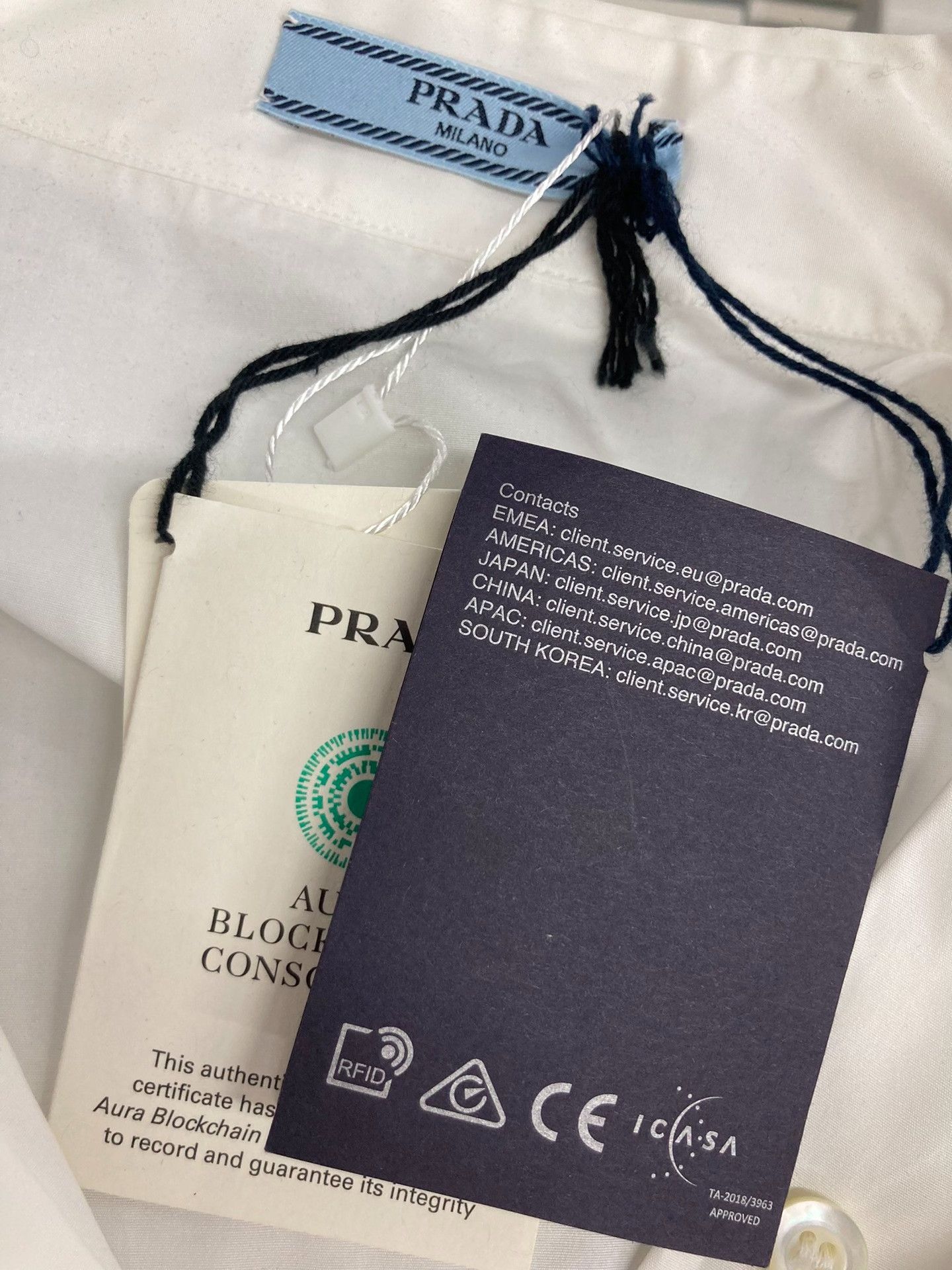 Prada Prada White Short Shirt Size S / US 4 / IT 40 - 4 Thumbnail