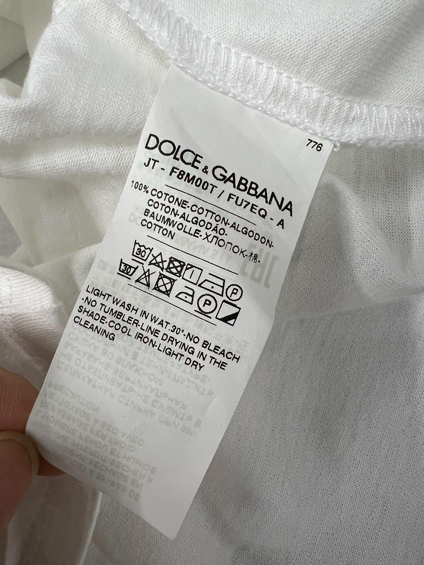 Dolce & Gabbana Dolce&Gabbana White Cropped Rolled-Cuff T-shirt Size S / US 4 / IT 40 - 6 Thumbnail