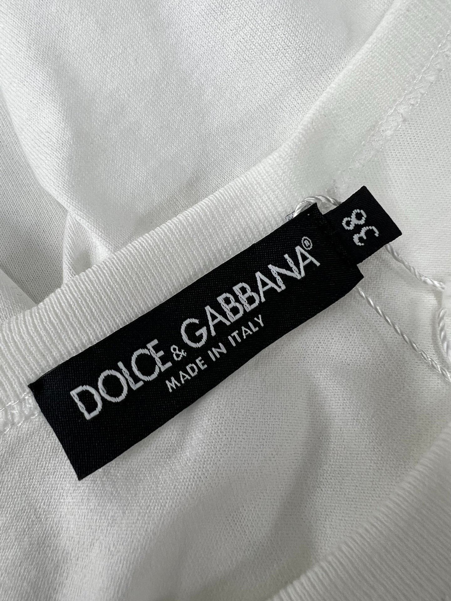 Dolce & Gabbana Dolce&Gabbana White Cropped Rolled-Cuff T-shirt Size S / US 4 / IT 40 - 5 Thumbnail