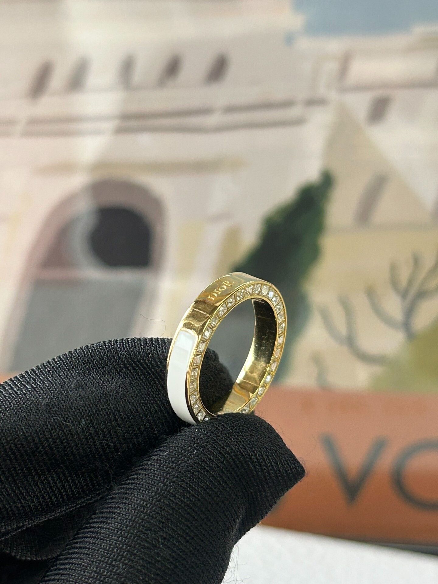 Dior Dior White Enamel Ring Size ONE SIZE - 5 Thumbnail