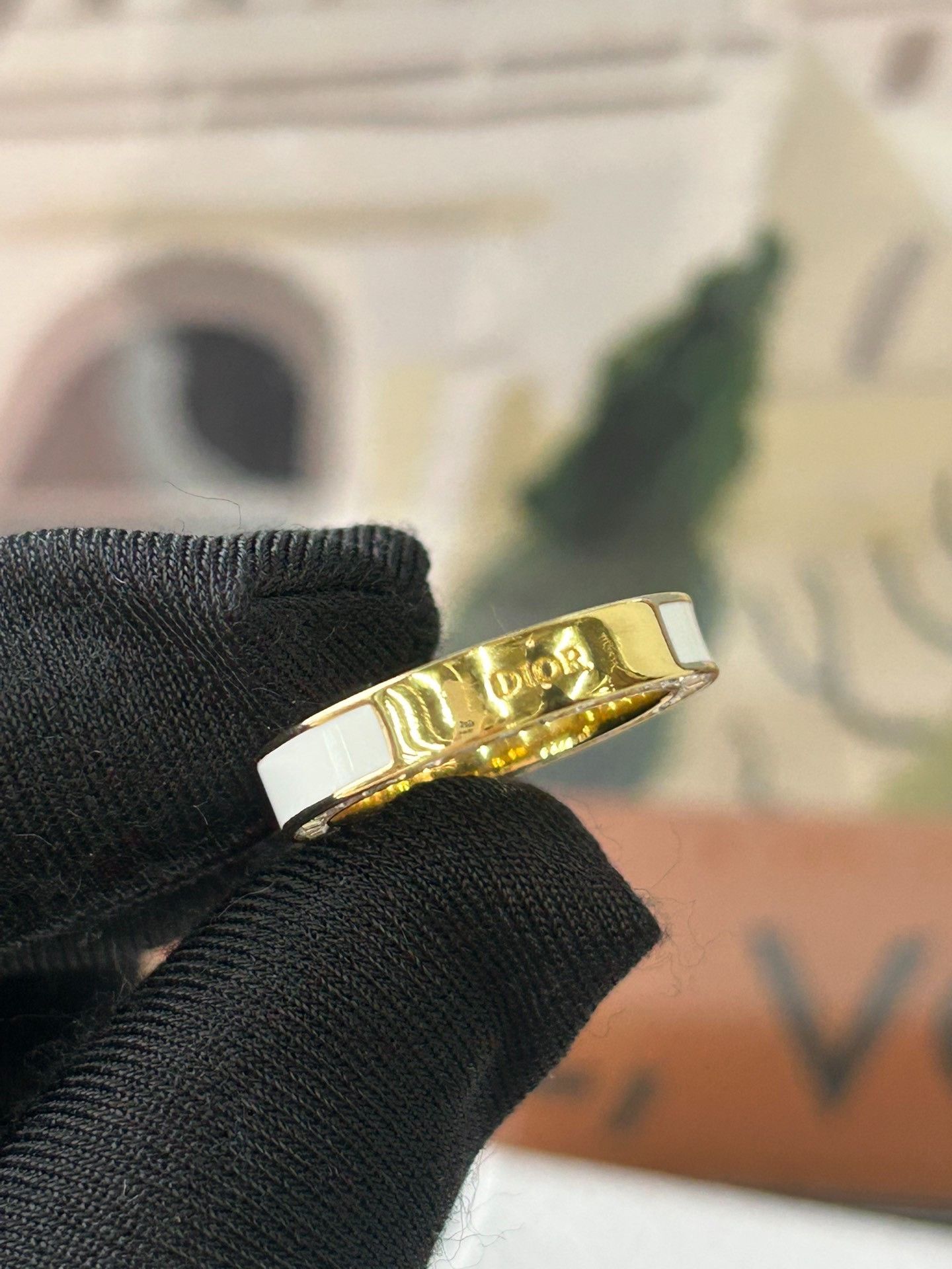 Dior Dior White Enamel Ring Size ONE SIZE - 4 Thumbnail