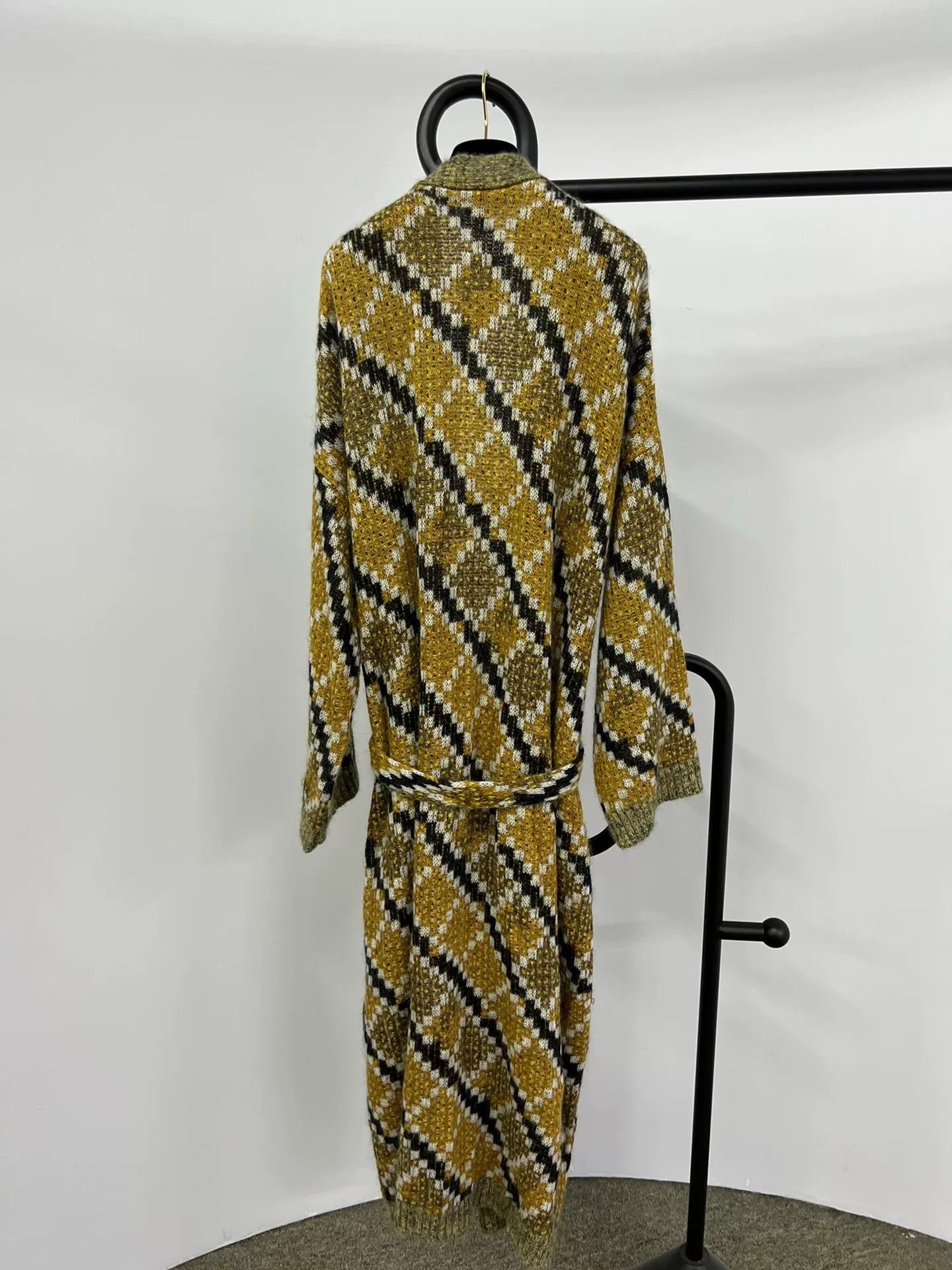 Loewe Loewe Yellow Long Knit Cardigan Size L / US 10 / IT 46 - 2 Thumbnail