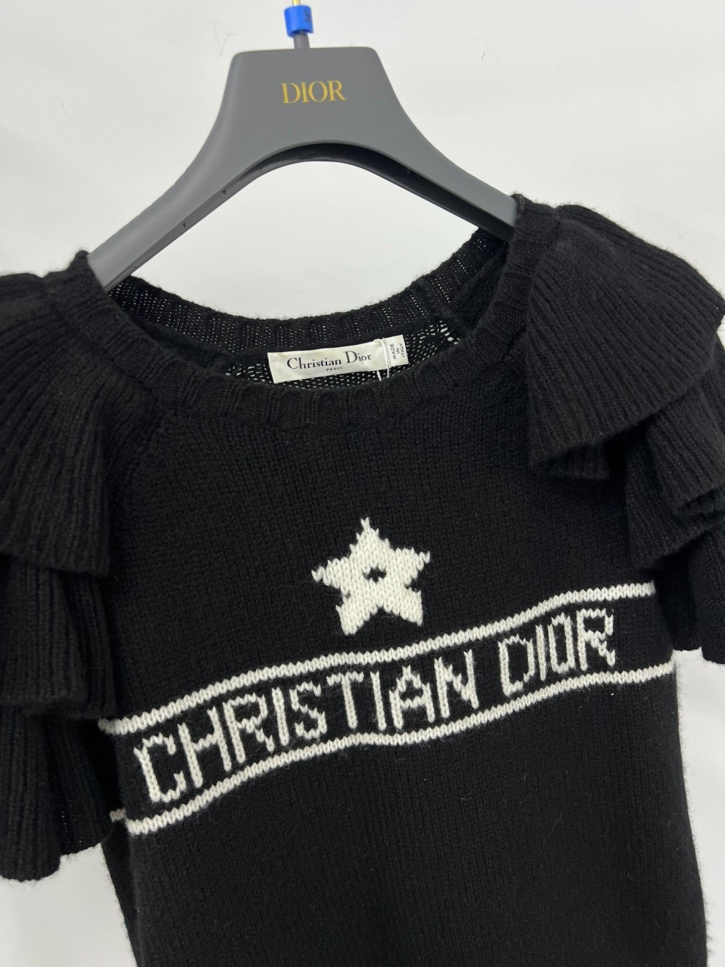 Dior Dior Black Lucky Star Cashmere Top Size S / US 4 / IT 40 - 2 Thumbnail