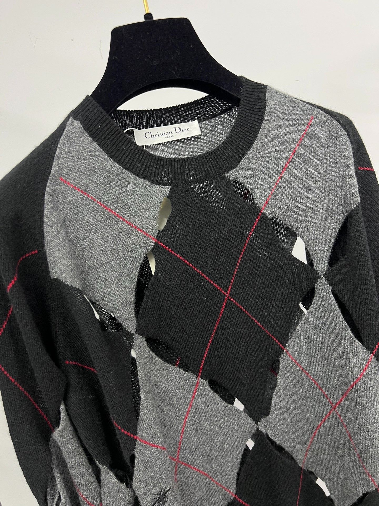 Dior Dior 25 Openwork Argyle Cashmere Sweater Size S / US 4 / IT 40 - 2 Thumbnail