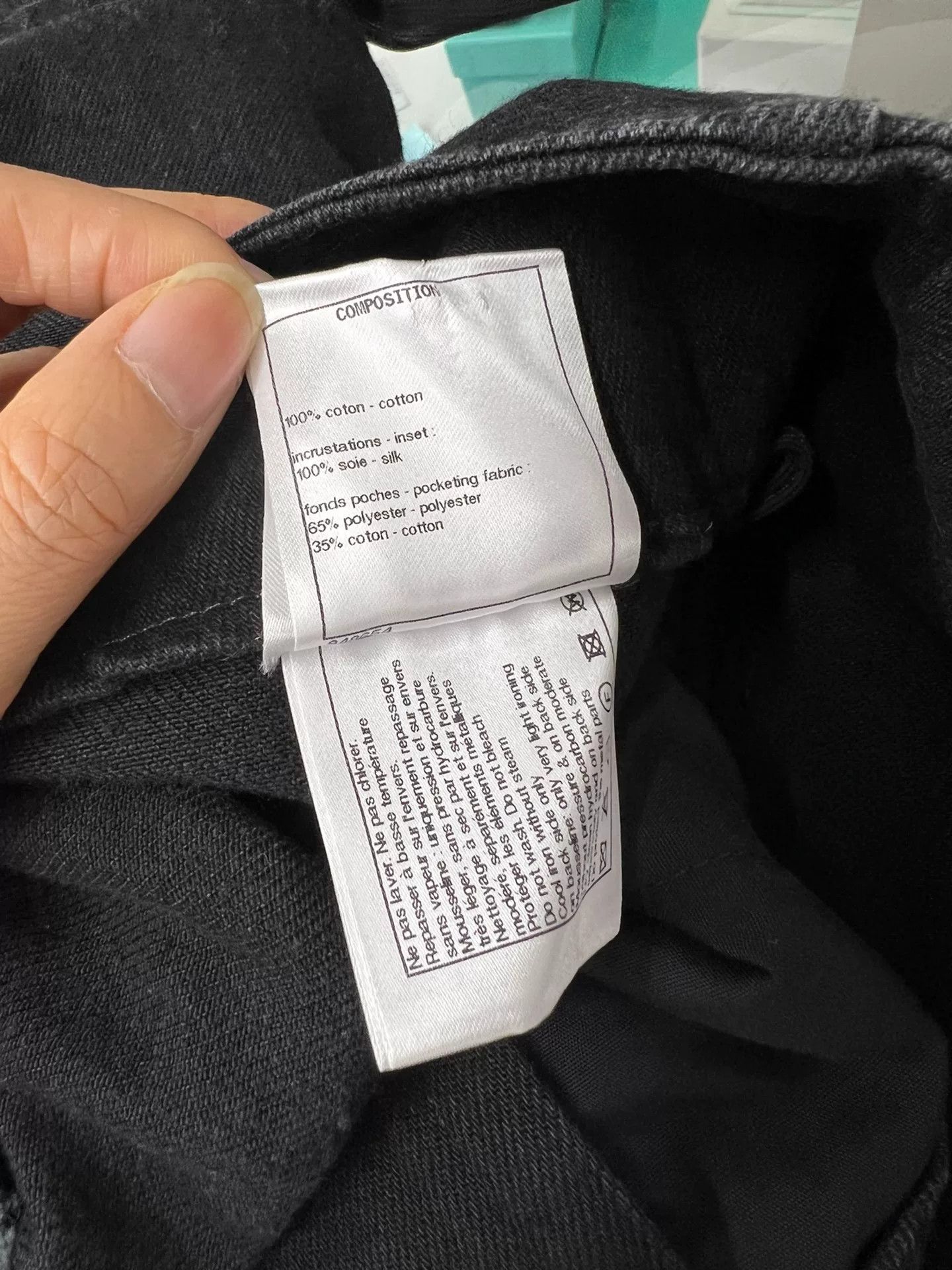Chanel Chanel Black Denim Silk Wide-Leg Pants Size 40" / US 18 - 7 Thumbnail