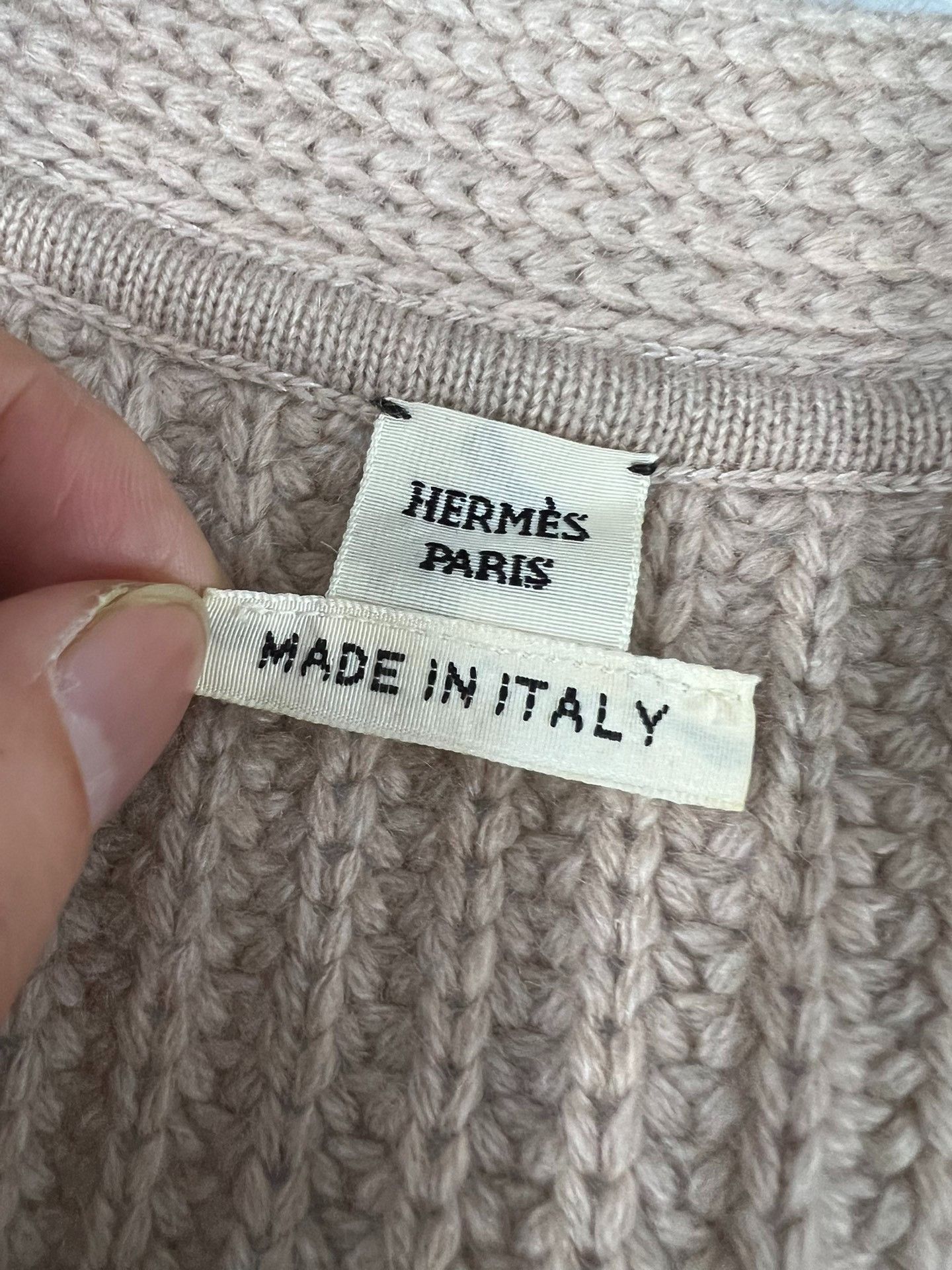 Hermes Hermes Oatmeal Knit Silk Cardigan Size XS / US 0-2 / IT 36-38 - 4 Thumbnail