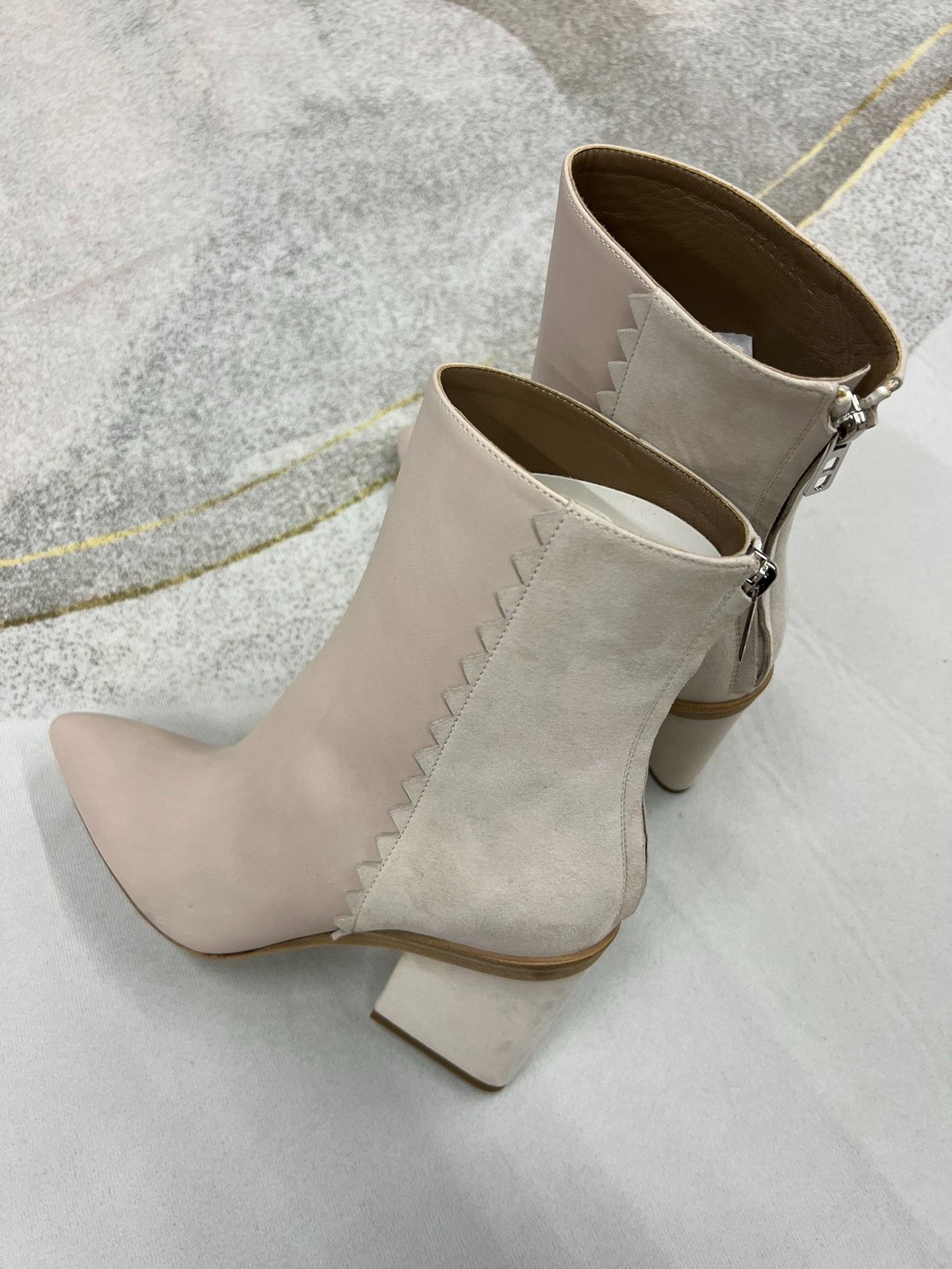 Hermes Hermes Pink Suede High-Heel Ankle Boots Size US 7 / IT 37 - 2 Thumbnail