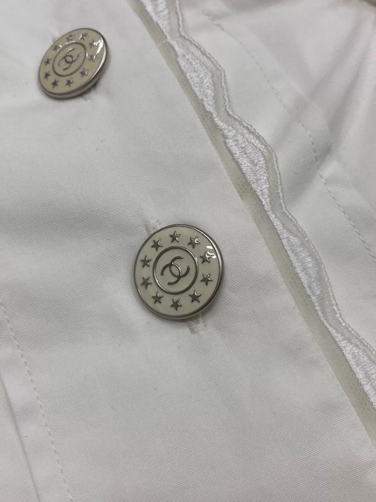 Chanel Chanel White Lace Waist Shirt Size XS / US 0-2 / IT 36-38 - 3 Thumbnail