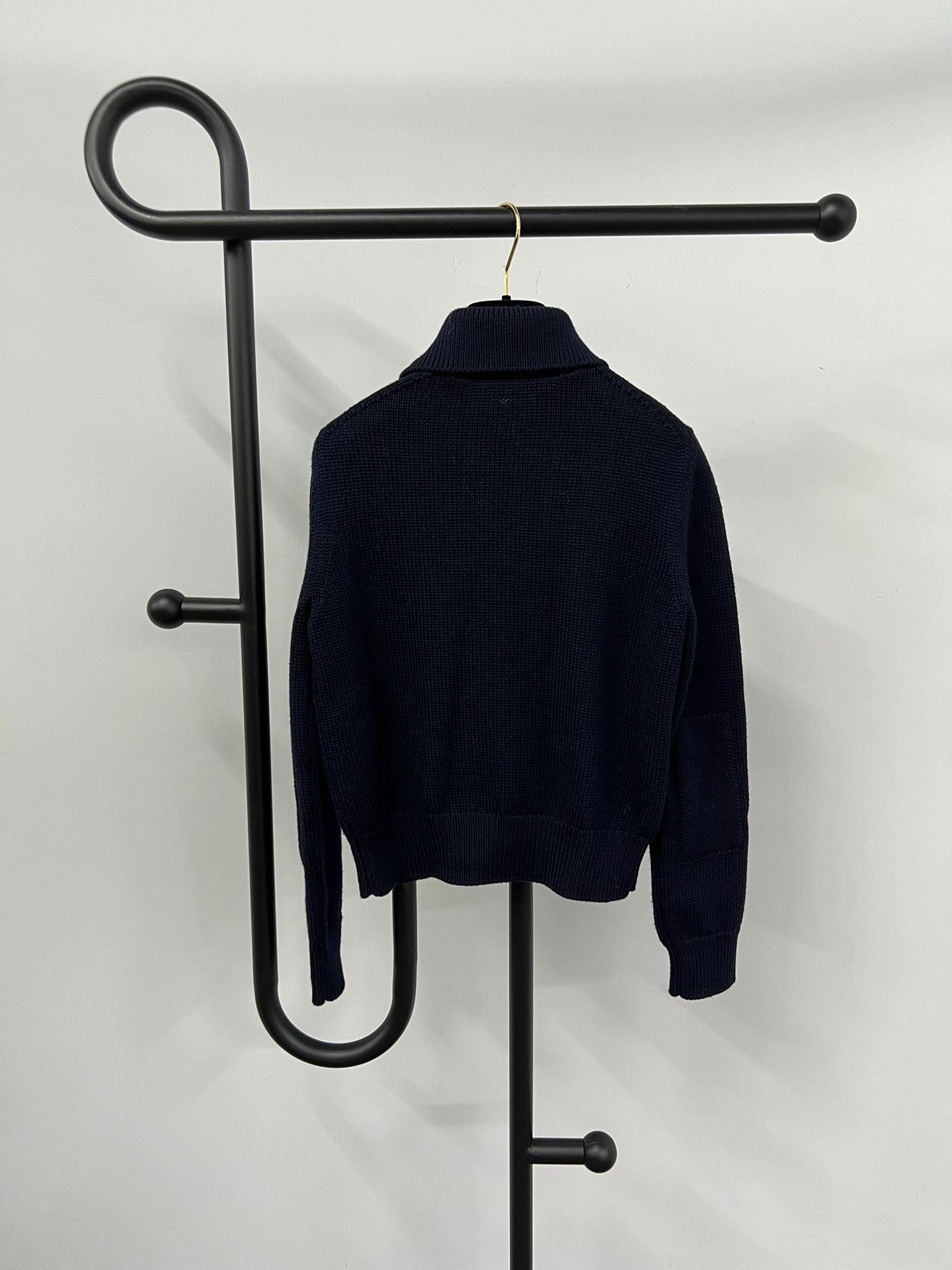 Dior Dior Navy Lapel Wool Sweater Size S / US 4 / IT 40 - 3 Thumbnail
