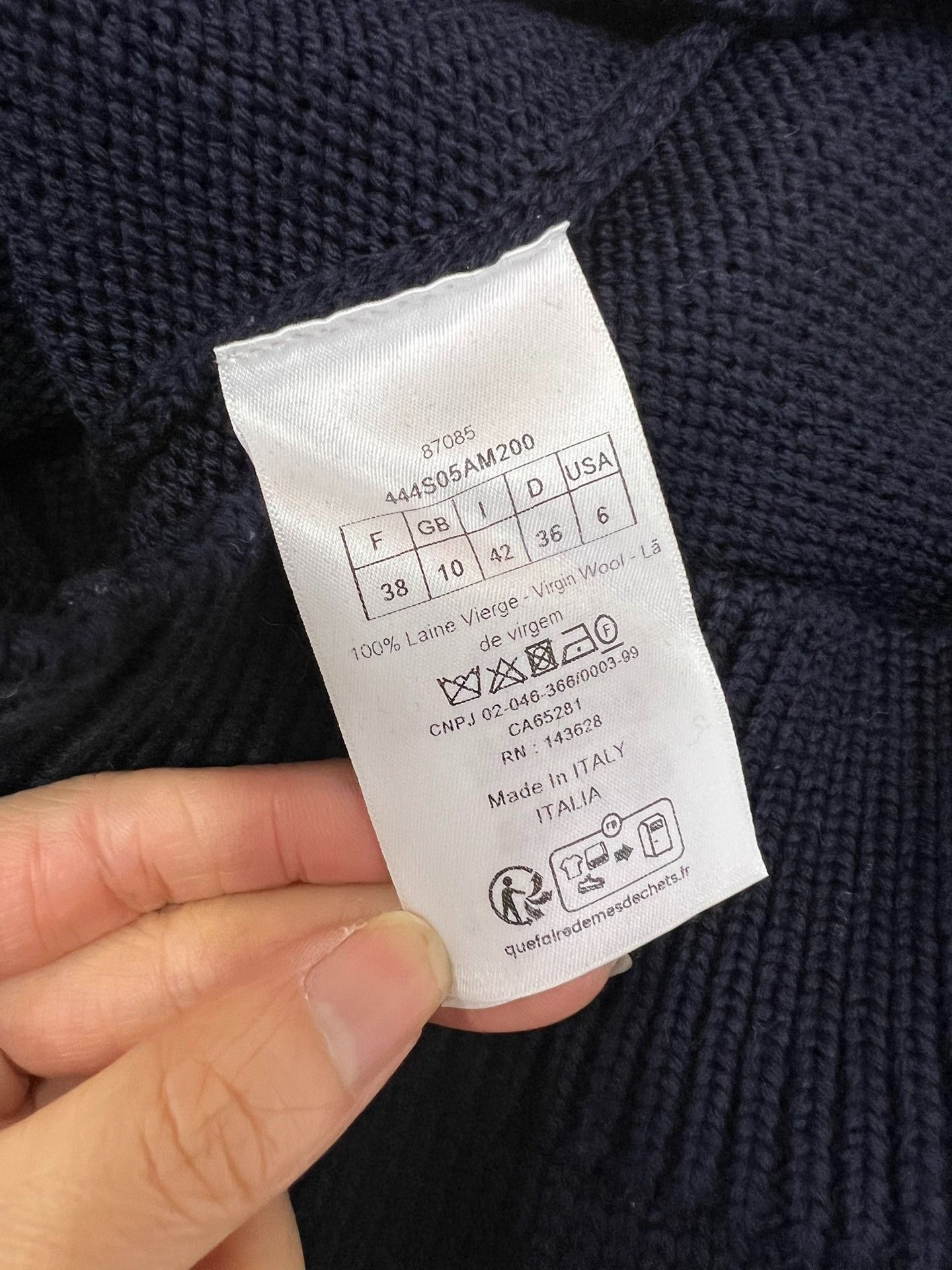 Dior Dior Navy Lapel Wool Sweater Size S / US 4 / IT 40 - 6 Thumbnail