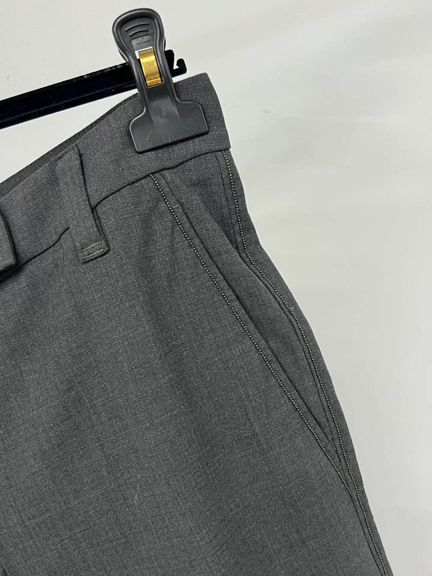 Brunello Cucinelli Brunello Cucinelli Gray Beaded Trousers Size US 28 / EU 44 - 3 Thumbnail