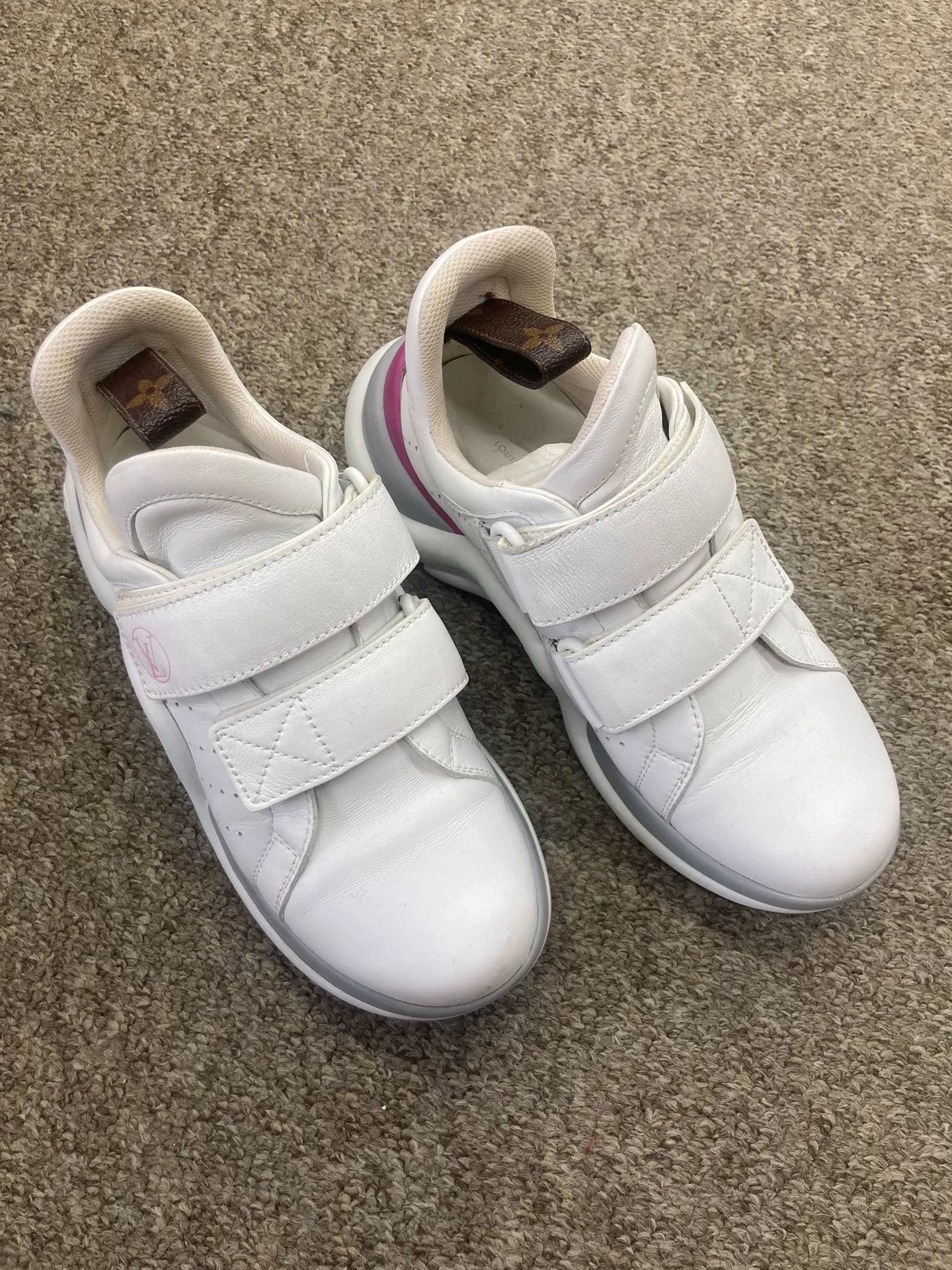 Louis Vuitton LV White Leather Velcro Dad Shoes Size US 6 / IT 36 - 2 Thumbnail