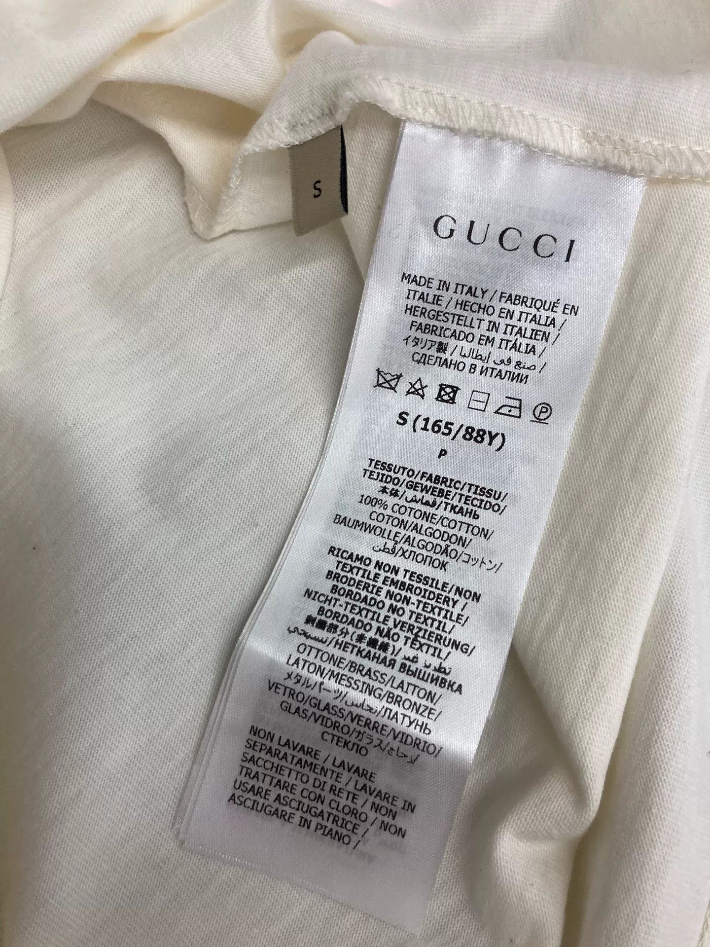 Gucci Gucci Crystal Logo White Short-Sleeve T-Shirt Size S / US 4 / IT 40 - 5 Thumbnail