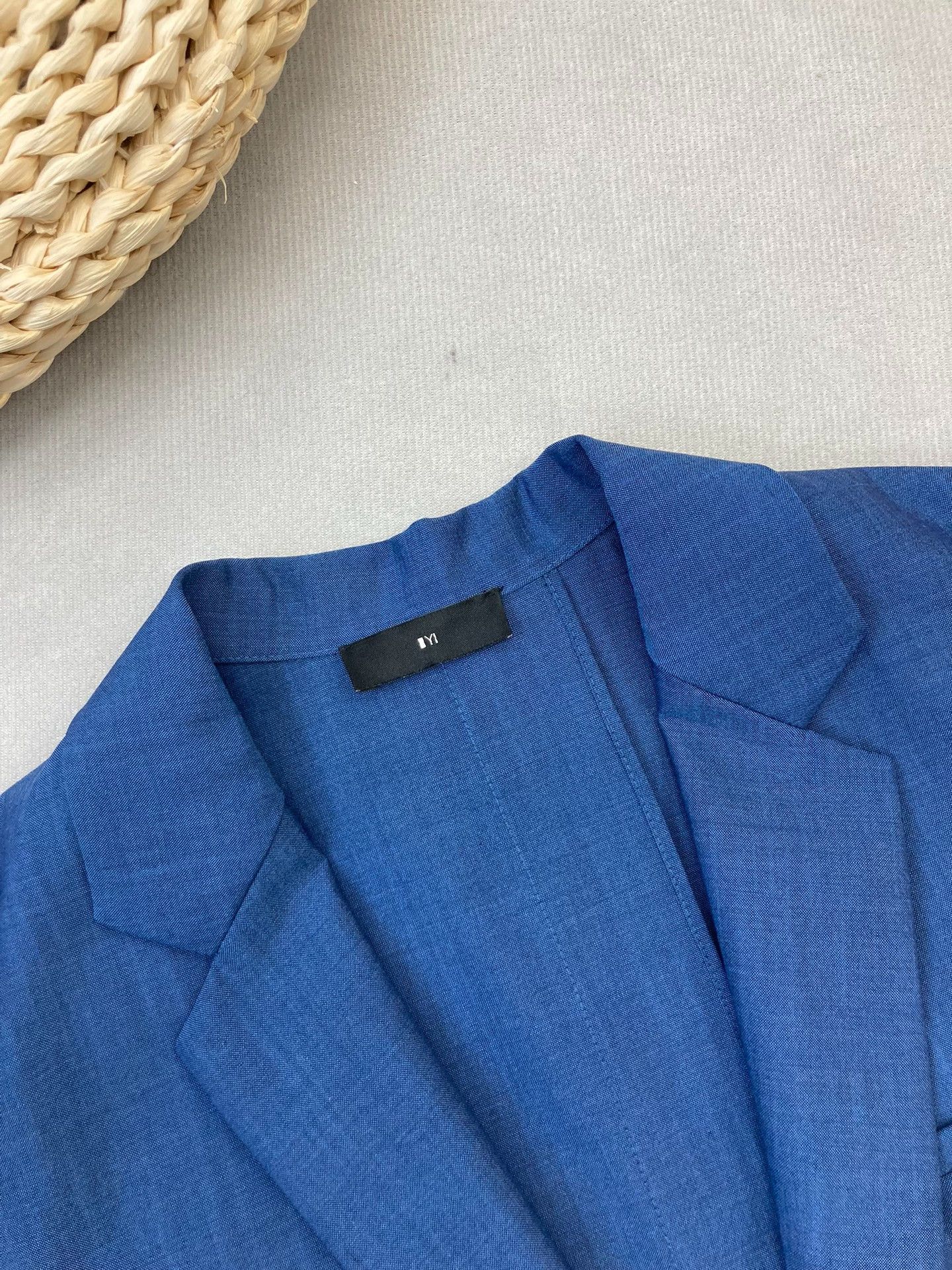 Other YI Blue Mid-Sleeve Single-Button Blazer Size S / US 4 / IT 40 - 2 Thumbnail