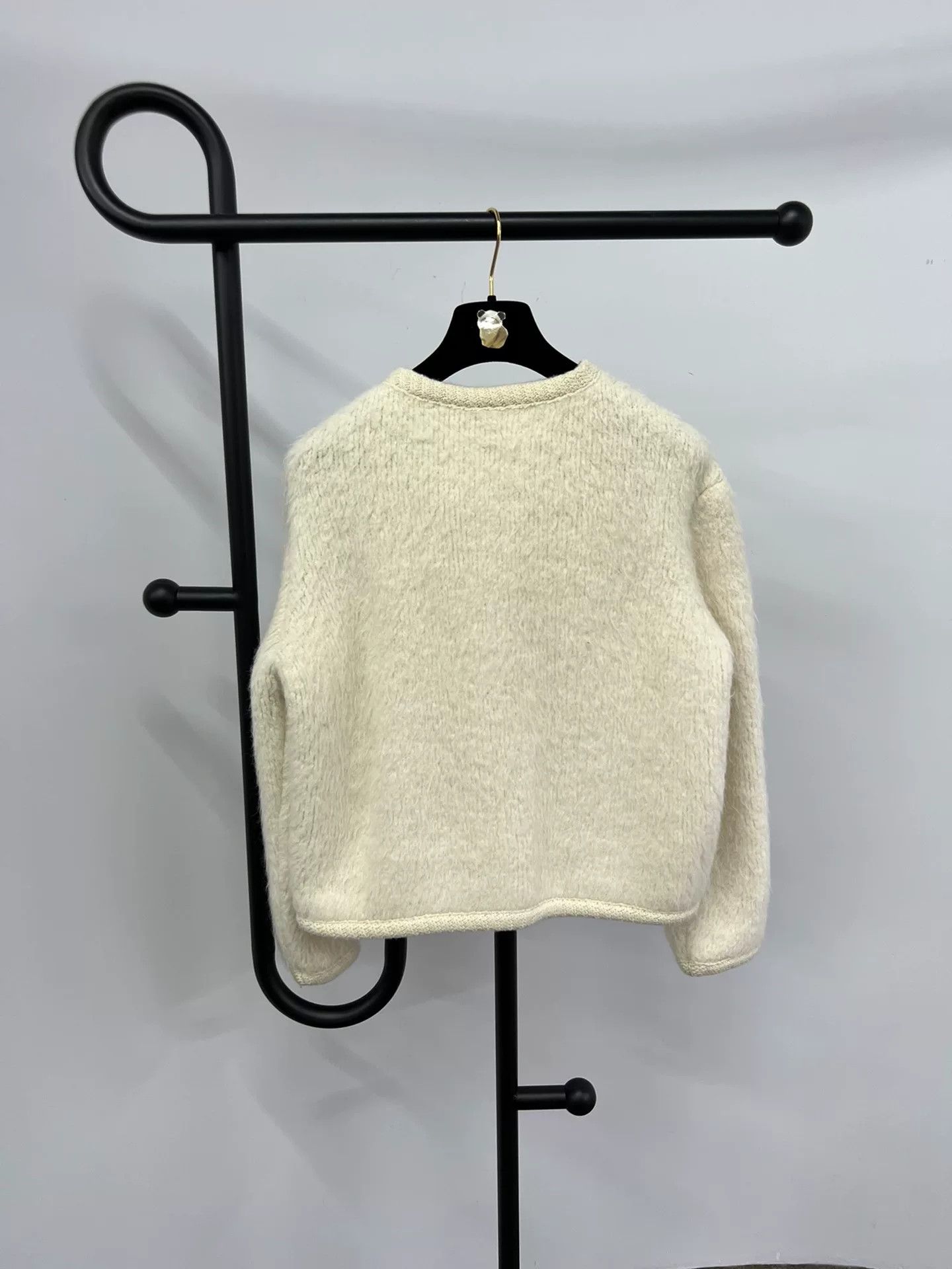 Celine Celine White Gold Button Alpaca Coat Size L / US 10 / IT 46 - 2 Thumbnail