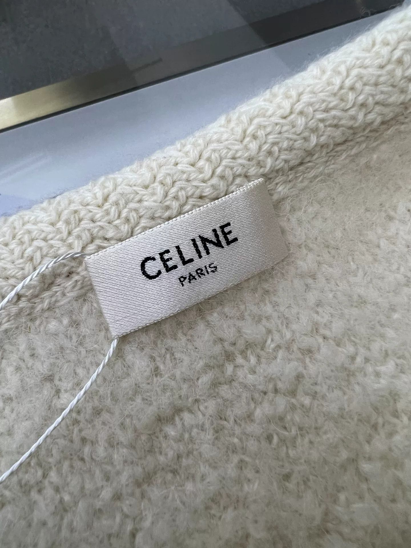 Celine Celine White Gold Button Alpaca Coat Size L / US 10 / IT 46 - 4 Thumbnail