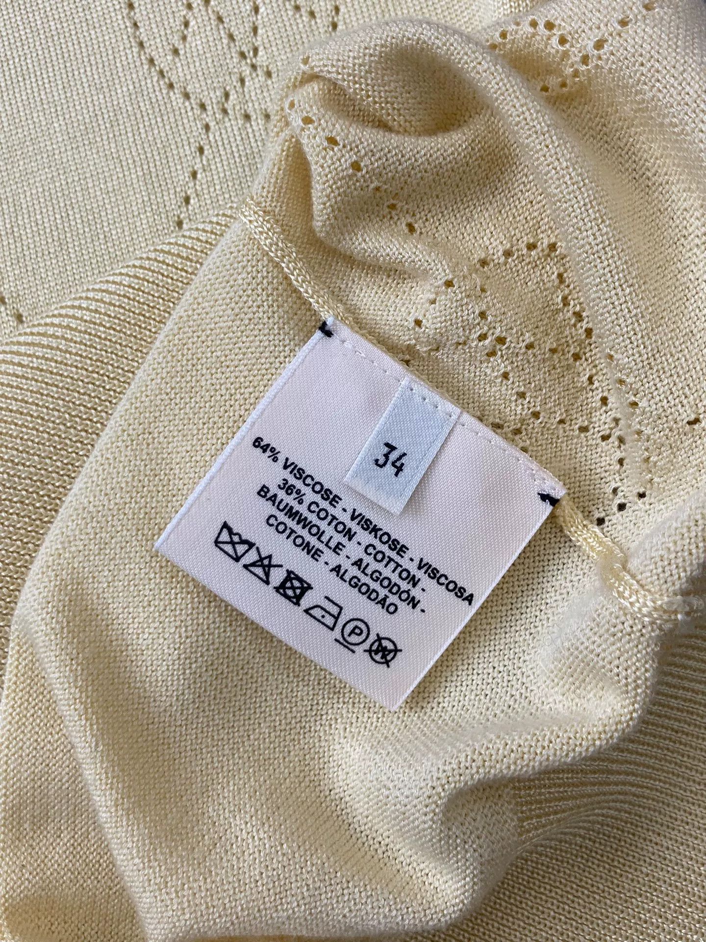 Hermes Hermes Yellow Knit Short-Sleeve Top Size XXS / US 00 / IT 34 - 4 Thumbnail