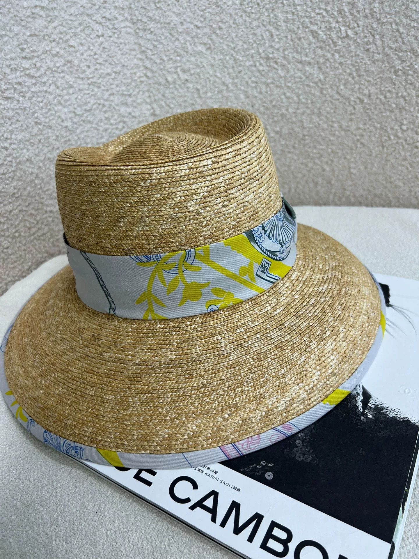 Hermes Hermes Silk Scarf Bow Straw Bucket Hat Size ONE SIZE - 4 Thumbnail