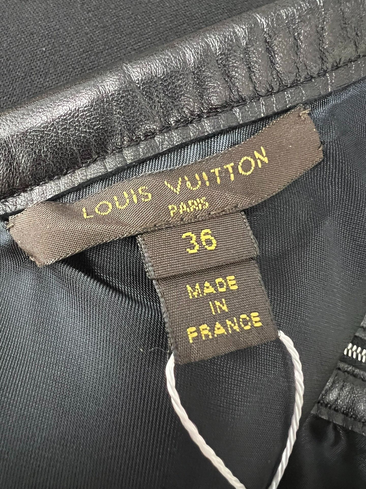 Louis Vuitton LV Black Leather Patchwork Skirt Size 36" / US 14 / IT 50 - 4 Thumbnail