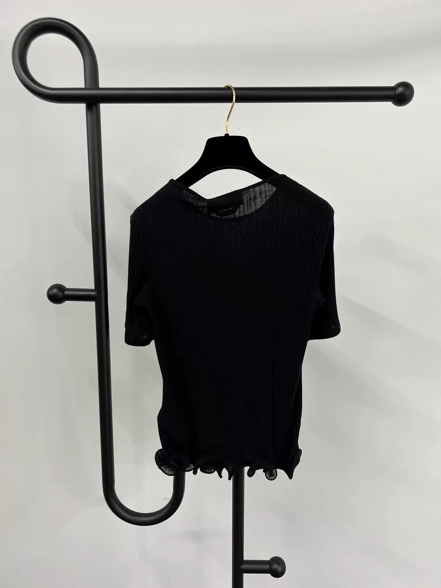 Fendi Fendi New Black Knit Short-Sleeve Top Size S / US 4 / IT 40 - 3 Thumbnail