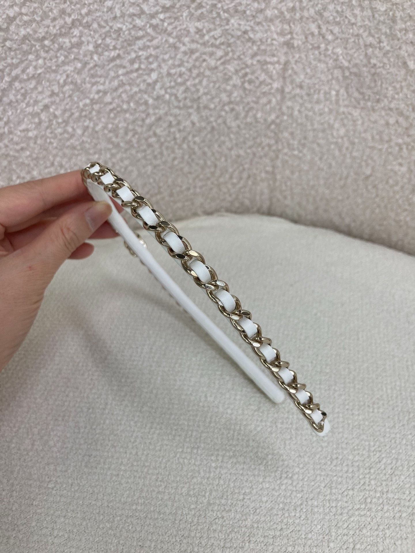 Chanel Chanel White Double C Logo Hair Hoop Size ONE SIZE - 7 Thumbnail