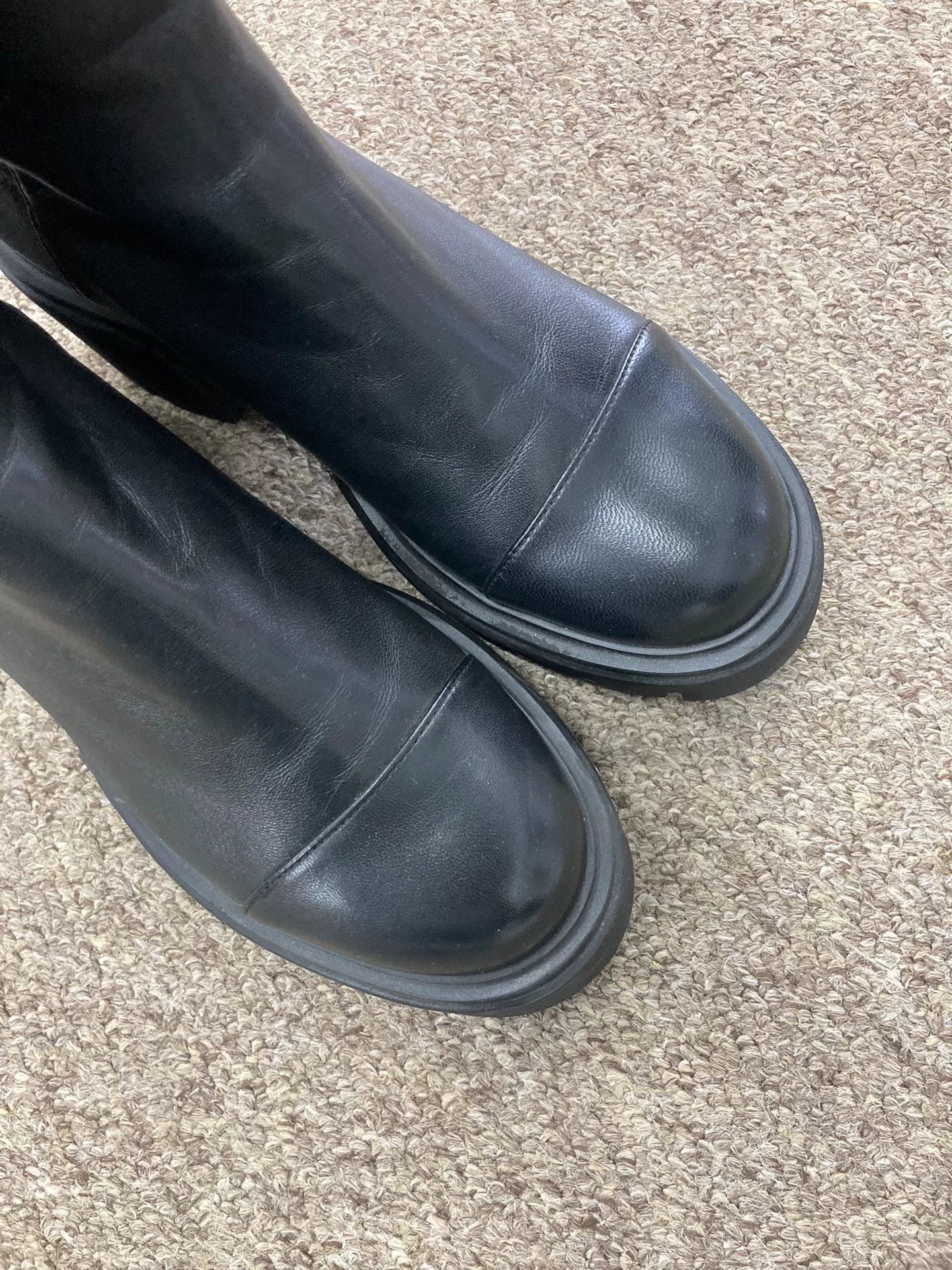 Stuart Weitzman SW SOHO 5050 Black Leather Panel Ankle Boots Size US 4.5 / IT 34.5 - 3 Thumbnail