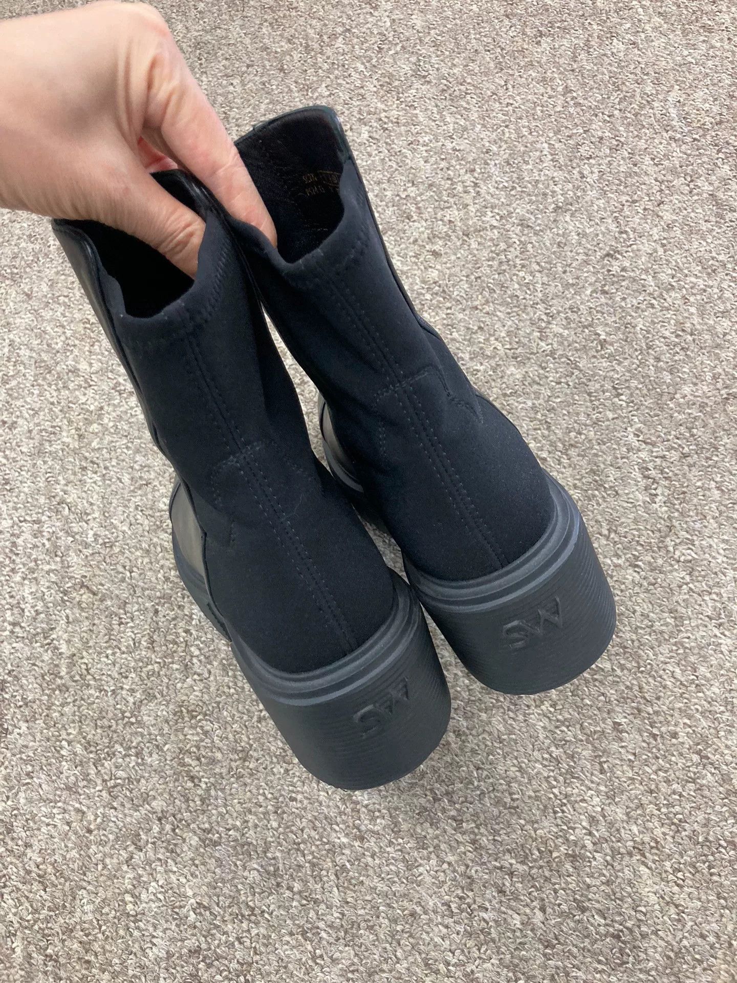 Stuart Weitzman SW SOHO 5050 Black Leather Panel Ankle Boots Size US 4.5 / IT 34.5 - 4 Thumbnail