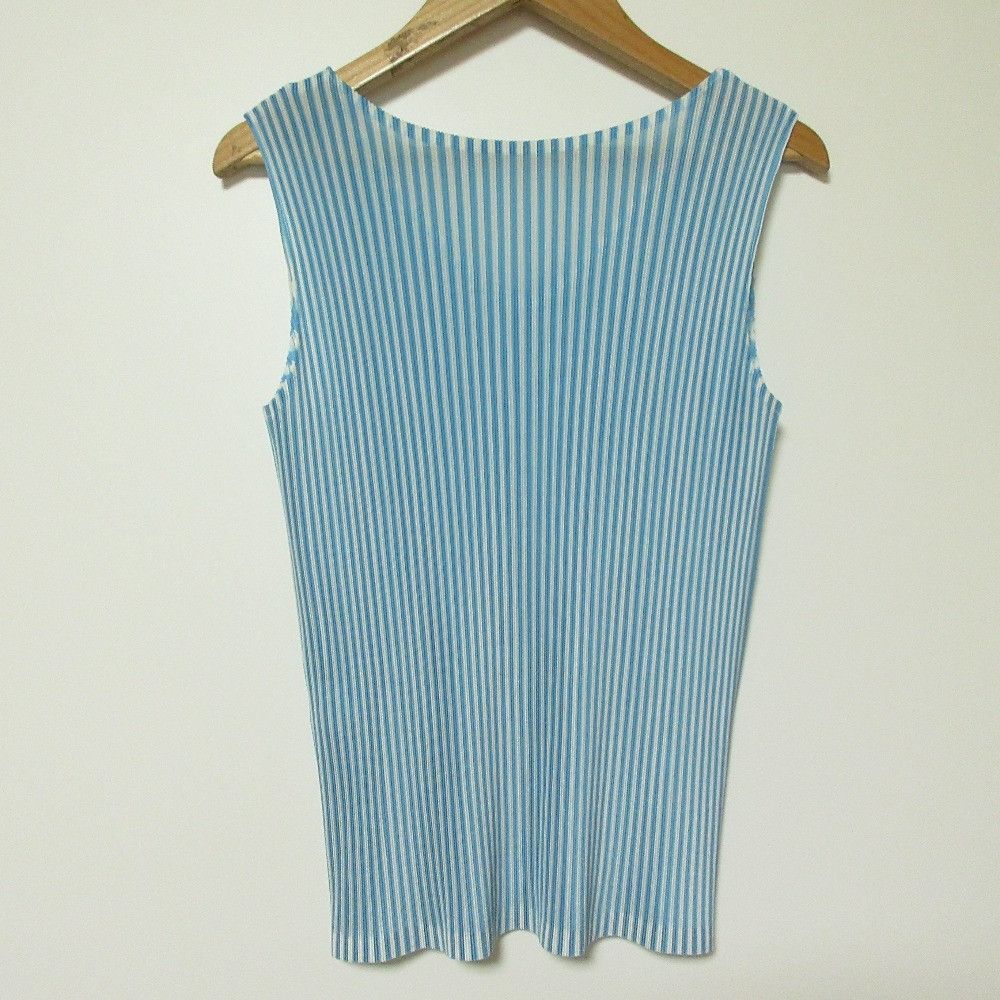 Issey Miyake Issey Miyake Pleats Please Issey Miyake Stripe Sleeveless Top Textile Tops PP51FK313 DUTY FREE for USA Size ONE SIZE - 2 Thumbnail