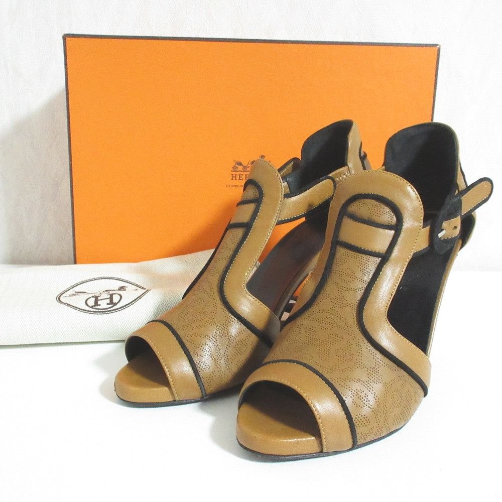 Hermes Hermes Hermes Punching Leather Sandals Leather Shoes DUTY FREE for USA Size ONE SIZE - 10 Thumbnail