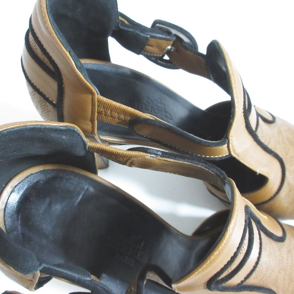 Hermes Hermes Hermes Punching Leather Sandals Leather Shoes DUTY FREE for USA Size ONE SIZE - 6 Thumbnail