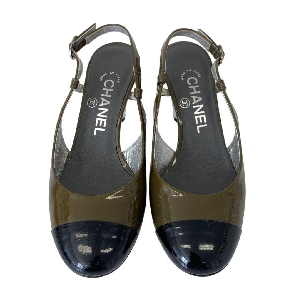 Chanel Chanel Chanel Patent Leather Slingback Pumps Leather Shoes DUTY FREE for USA Size ONE SIZE - 4 Thumbnail